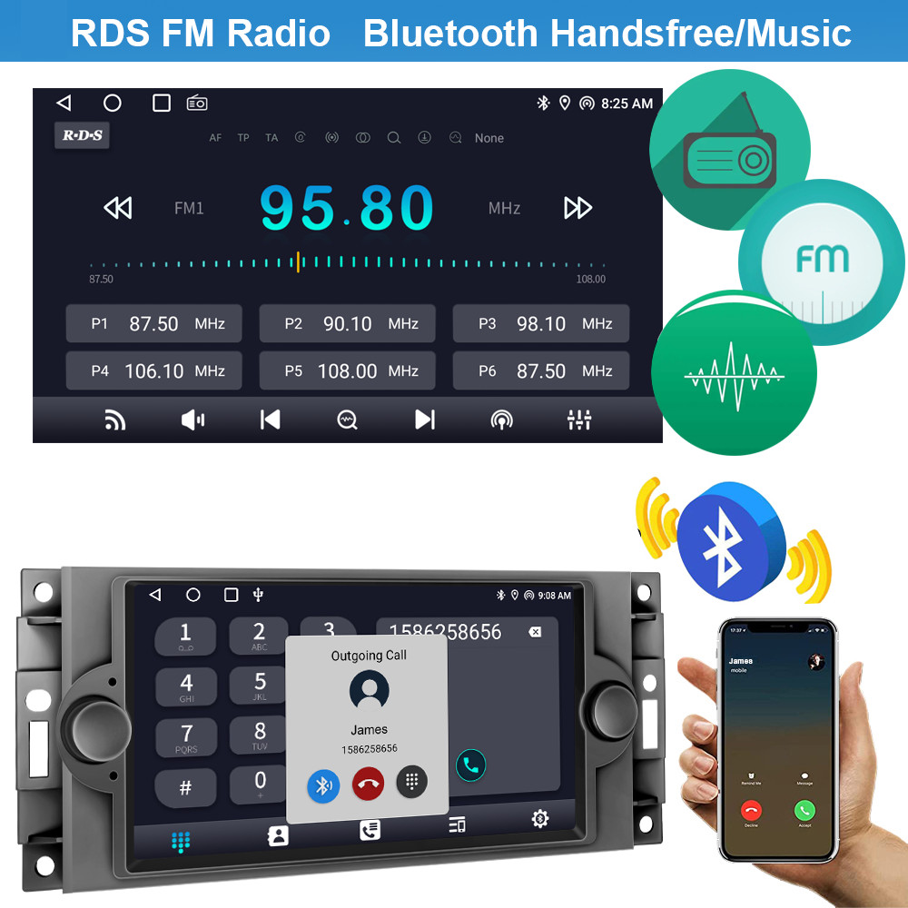 For 2006-2007 Dodge Charger Android 15 Apple CarPlay Car Stereo Radio GPS 4G+64G