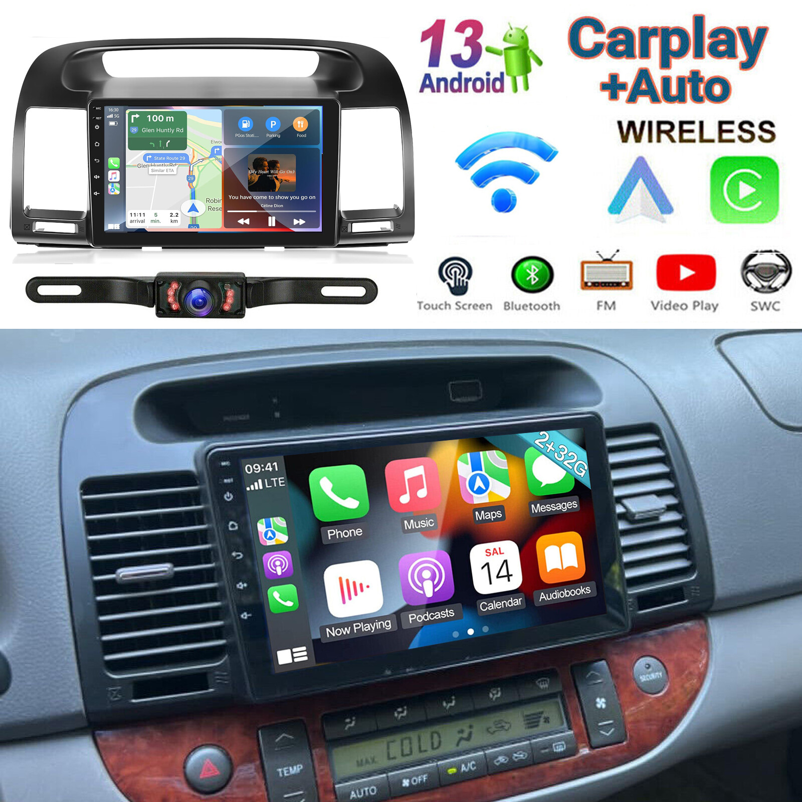 CarPlay For Toyota Camry 2000 2001 2002 2003 2004-2006 Radio GPS Stereo Android