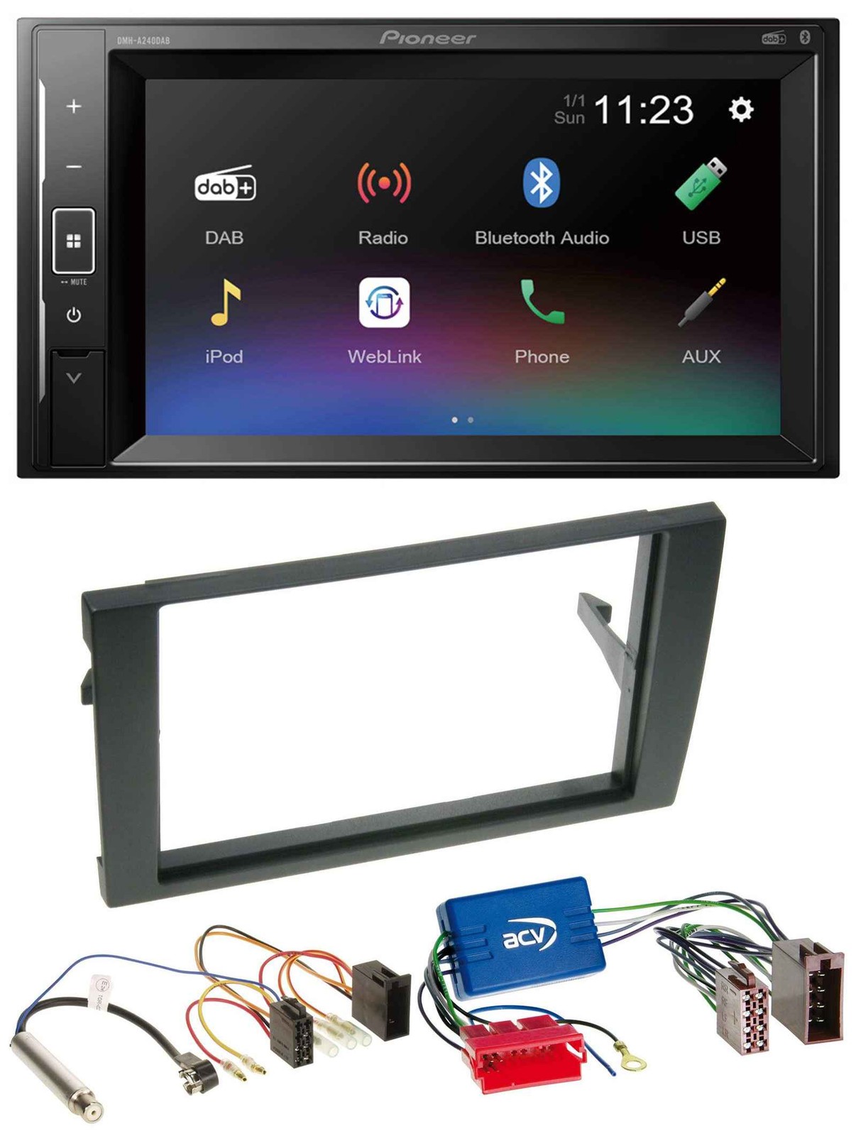 Pioneer DAB MP3 2DIN Bluetooth USB Car Stereo for Audi A4 B6 B7 01-08 Active System