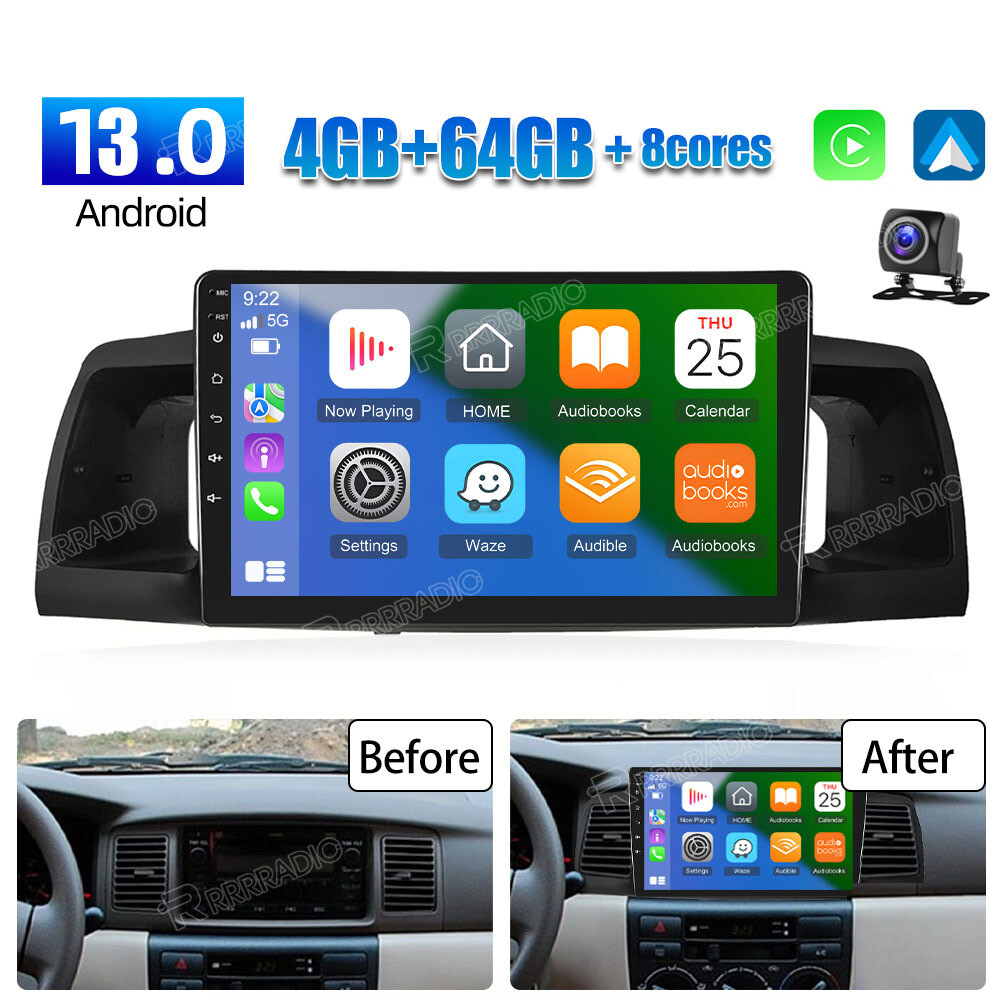 4+64GB For Toyota Corolla 2003-2008 Carplay Android 13 Car Stereo Radio GPS Navi