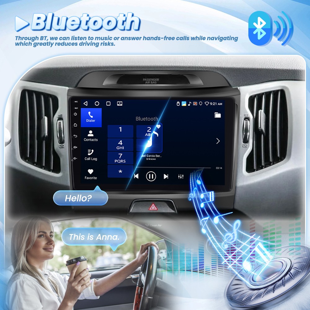 4+64G Car Radio Stereo For KIA Sportage 3 2010-2016 Apple Carplay Android 15 GPS