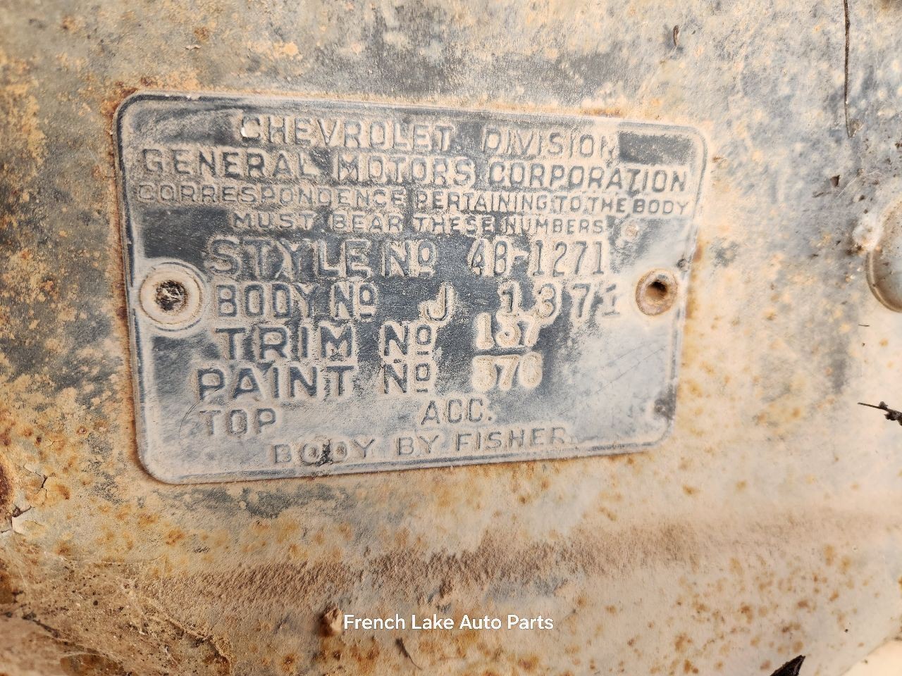 PARTS ONLY AM Radio Untested Fits 1948 CHEVY .5T 1278158