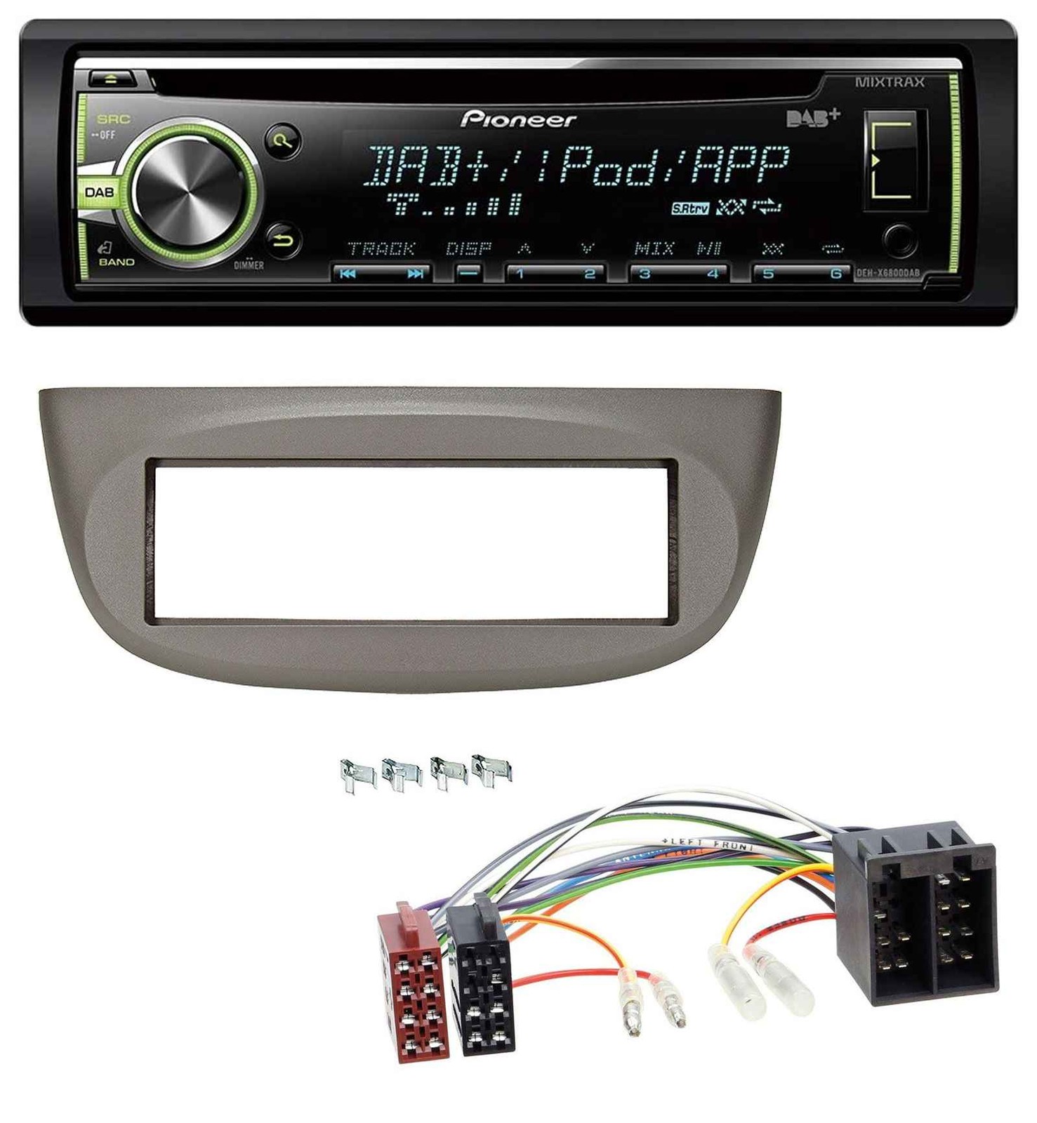 Pioneer DAB USB MP3 AUX CD Car Stereo for Renault Twingo 07-12 Beige Grey