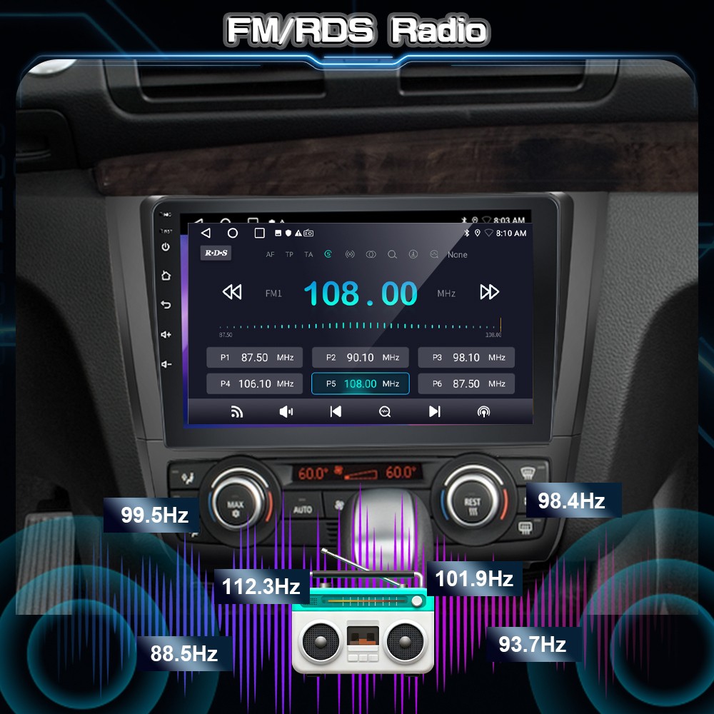 2+64GB For BMW 1 Series 128 i 135 i 9″ Android 15.0 Car Stereo Carplay GPS Radio