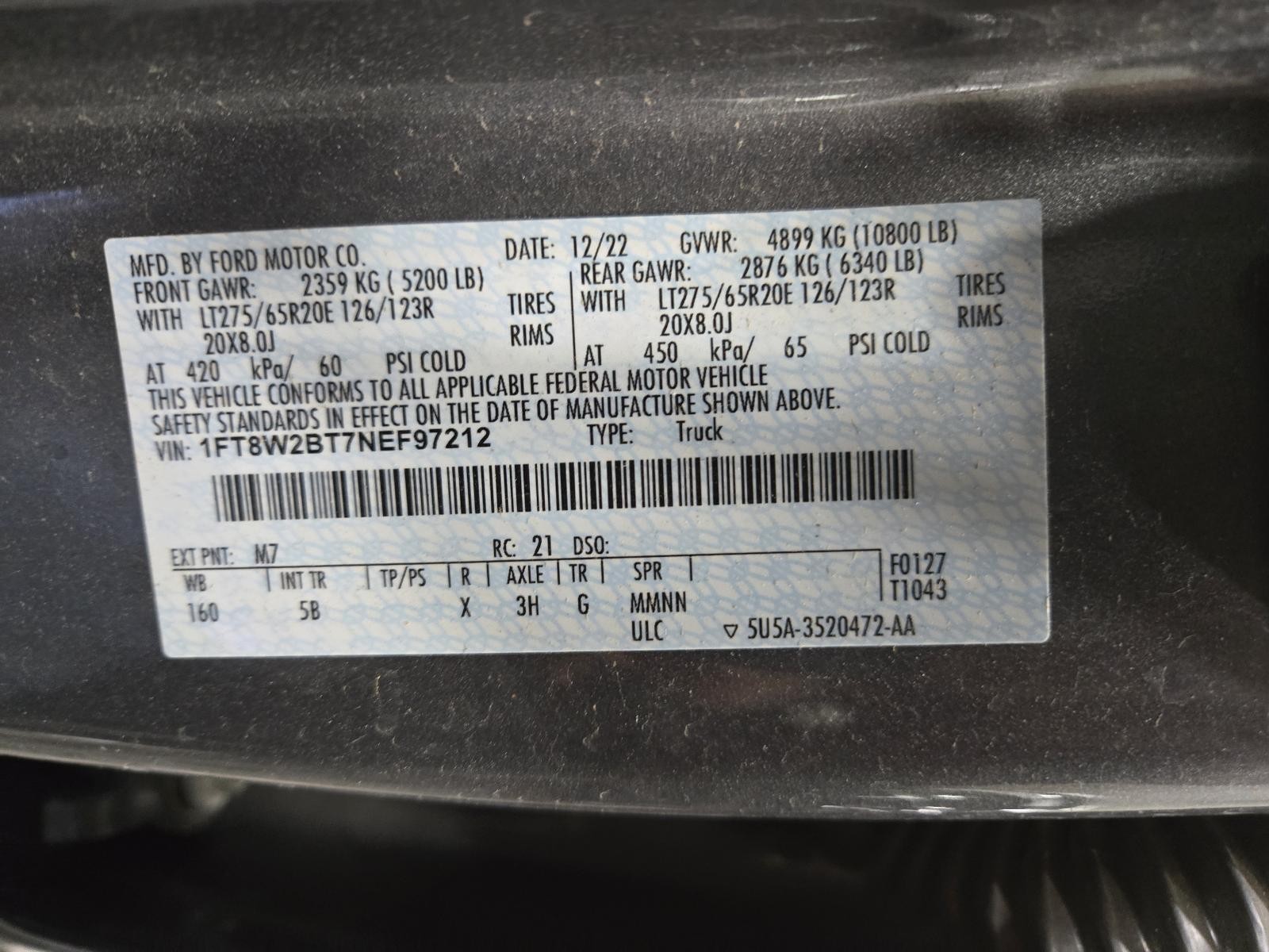 2019-2022 Ford F250-F350SD Front Dash Radio/Receiver, Silver, ID NU5T-14G670-PUB