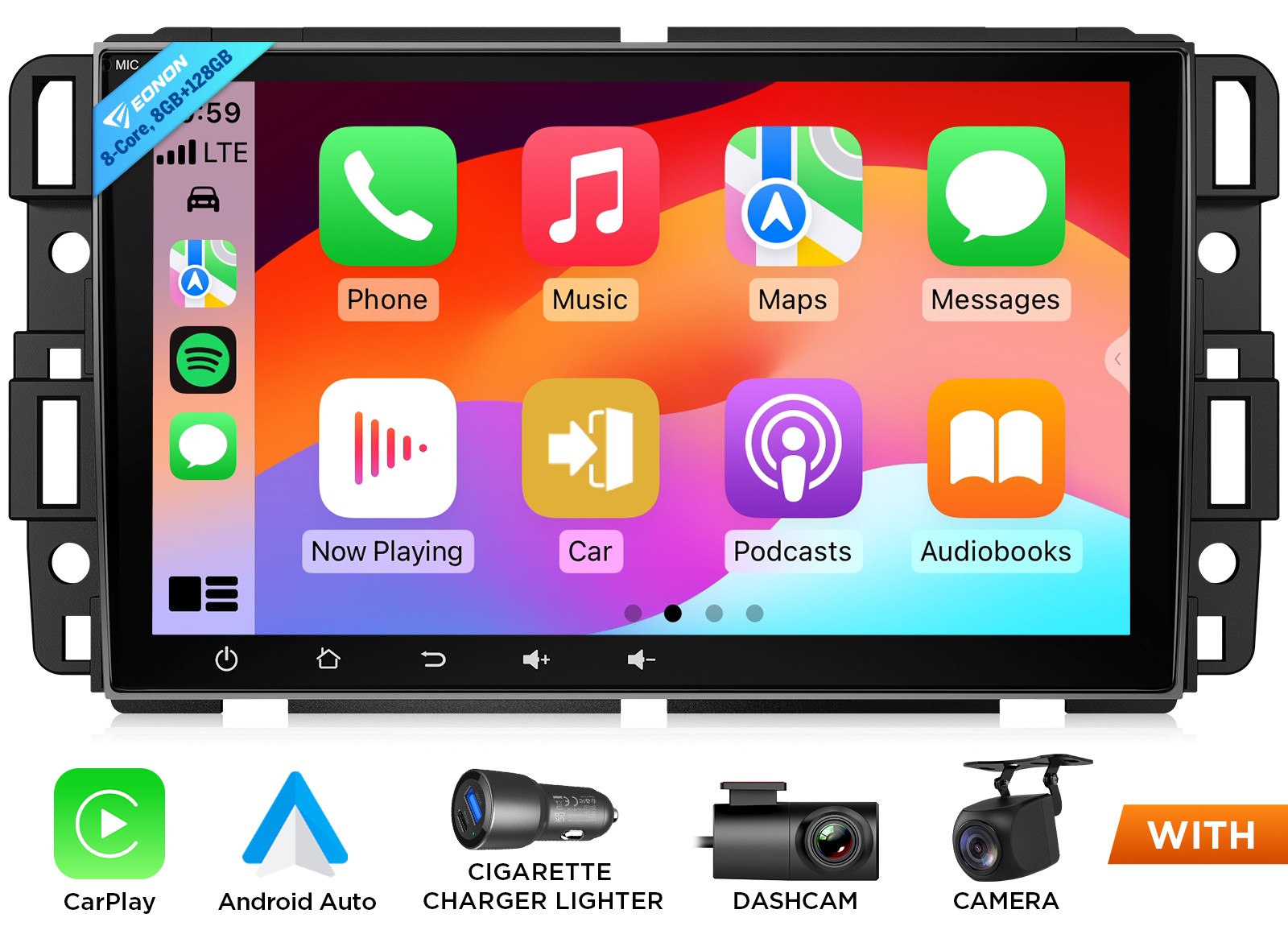 8″ Android Auto Head Unit 8+128 For Tahoe Yukon Suburban Wireless CarPlay WiFi 6
