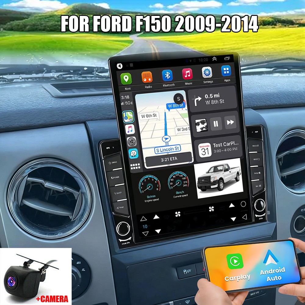 9.7” WIRELESS CARPLAY ANDROID AUTO FOR FORD F150 2009-2014 RADIO GPS NAVI WIFI