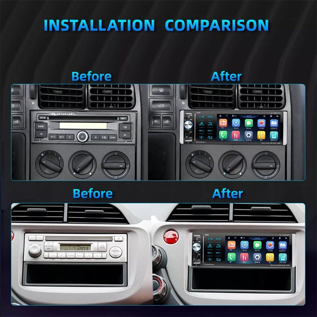 5.1IN Car Stereo Radio MP5 Player For Carplay Video Single 1 DIN Bluetooth
