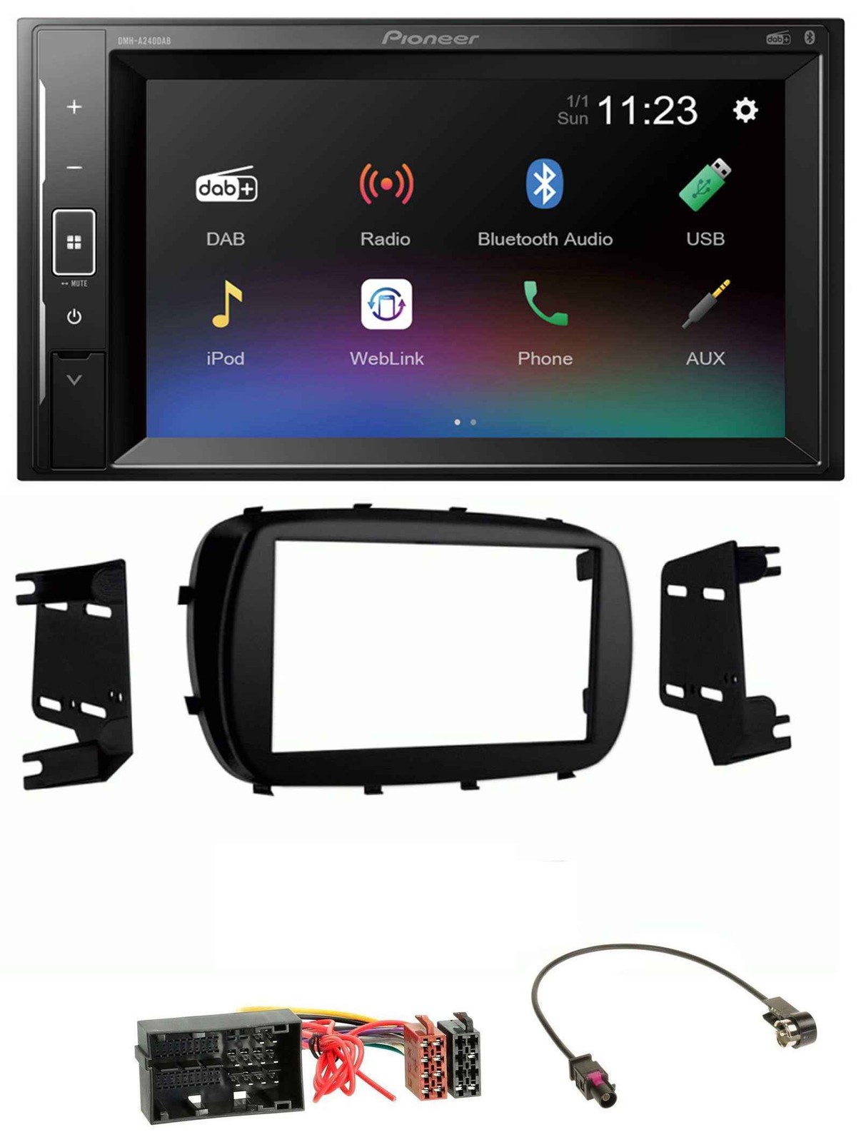 Pioneer DAB MP3 2DIN Bluetooth USB Car Stereo for Fiat 500X (2015 onwards)