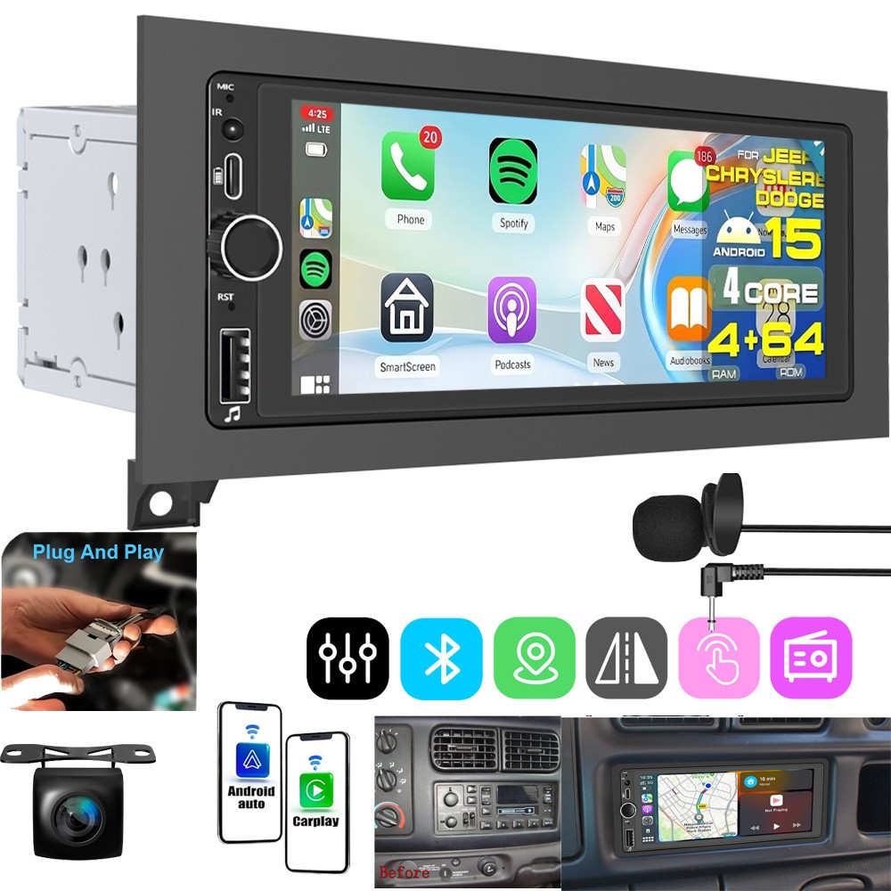 for 1994-2001 Dodge Ram 1500 2500 3500Avenger Durango Android 15.0 Car Stereo 4G