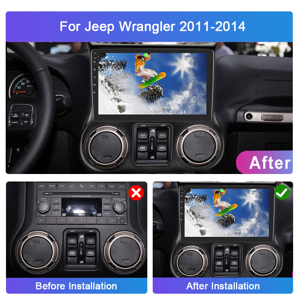 Android 14 For Jeep Wrangler 2011-2014 Car Radio Stereo CarPlay GPS Navi 2G+32GB
