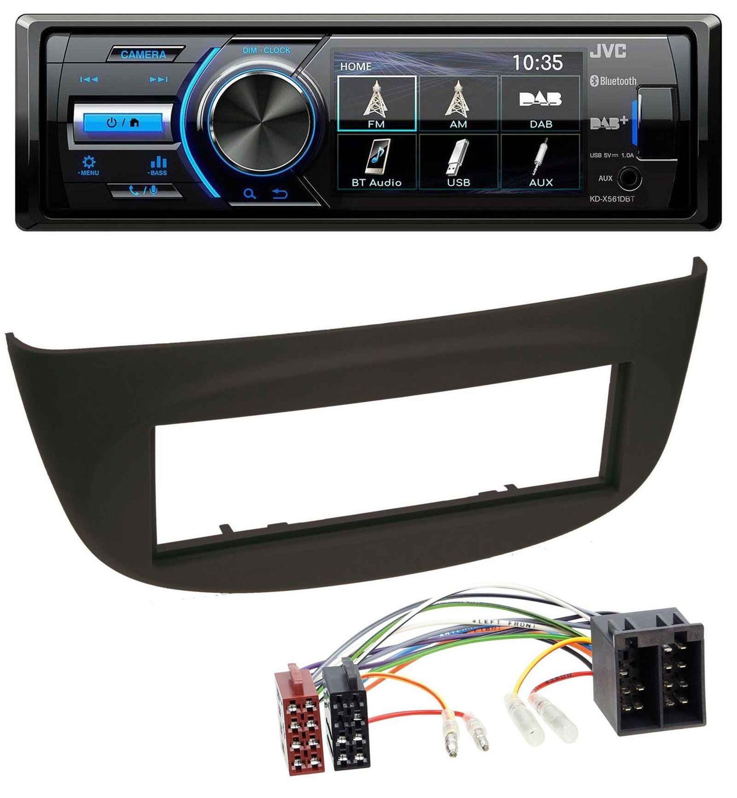 JVC Bluetooth MP3 USB DAB Car Stereo for Renault Twingo (07-12) Black