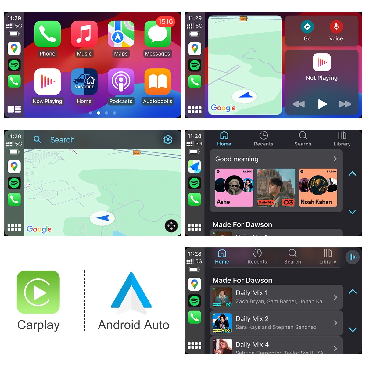 Wireless Carplay Android Auto Decoder Module For Range Rover Evoque 8″ Screen