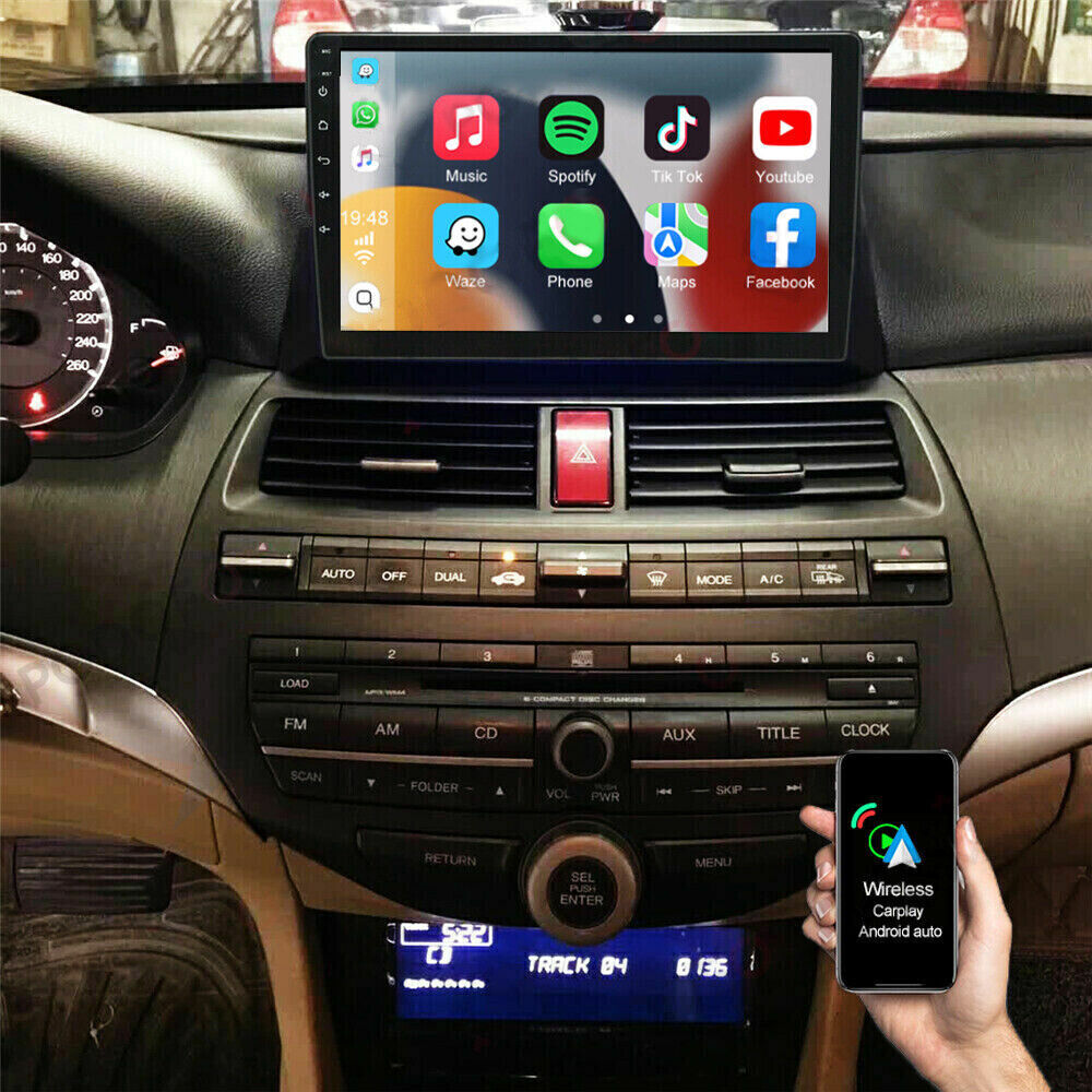 For 2008-2012 Honda 8th Accord Car Radio Stereo Carplay 4+64G 10in FM Wireless