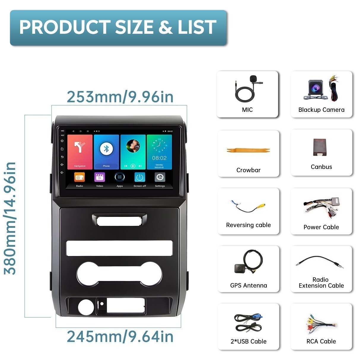 FOR FORD F150 2009-2014 F-150 CARPLAY ANDROID 15 CAR STEREO RADIO GPS NAVI 4+64G