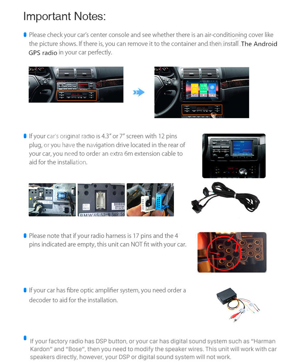 7in Car Multimedia Player WIFI FM/RDS SWC Fit For BMW E46 3 Series M3 1998-2006