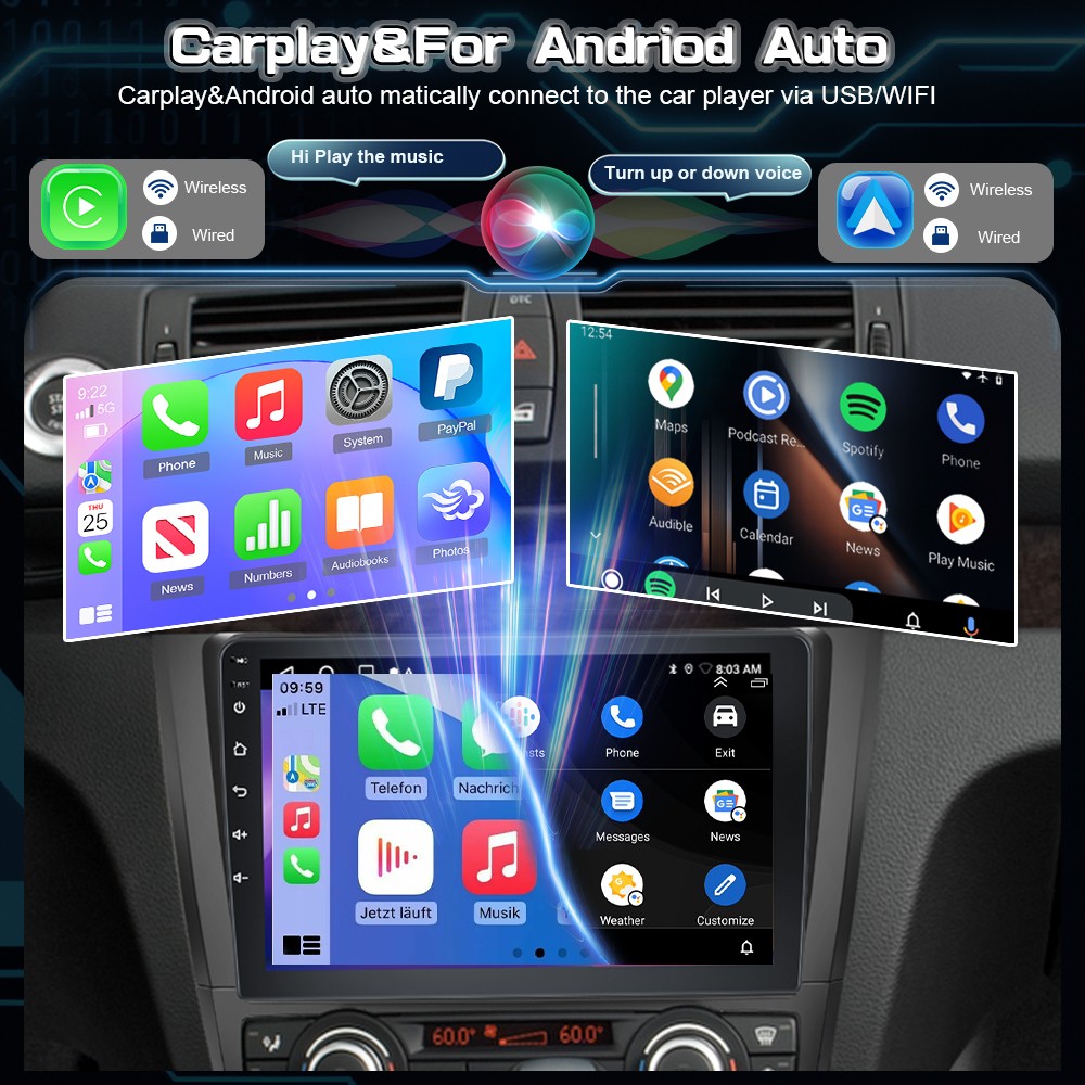 Android 15 Carplay For BMW 1 Series E88 E82 E81 E87 08-12 Car Stereo Radio + Cam