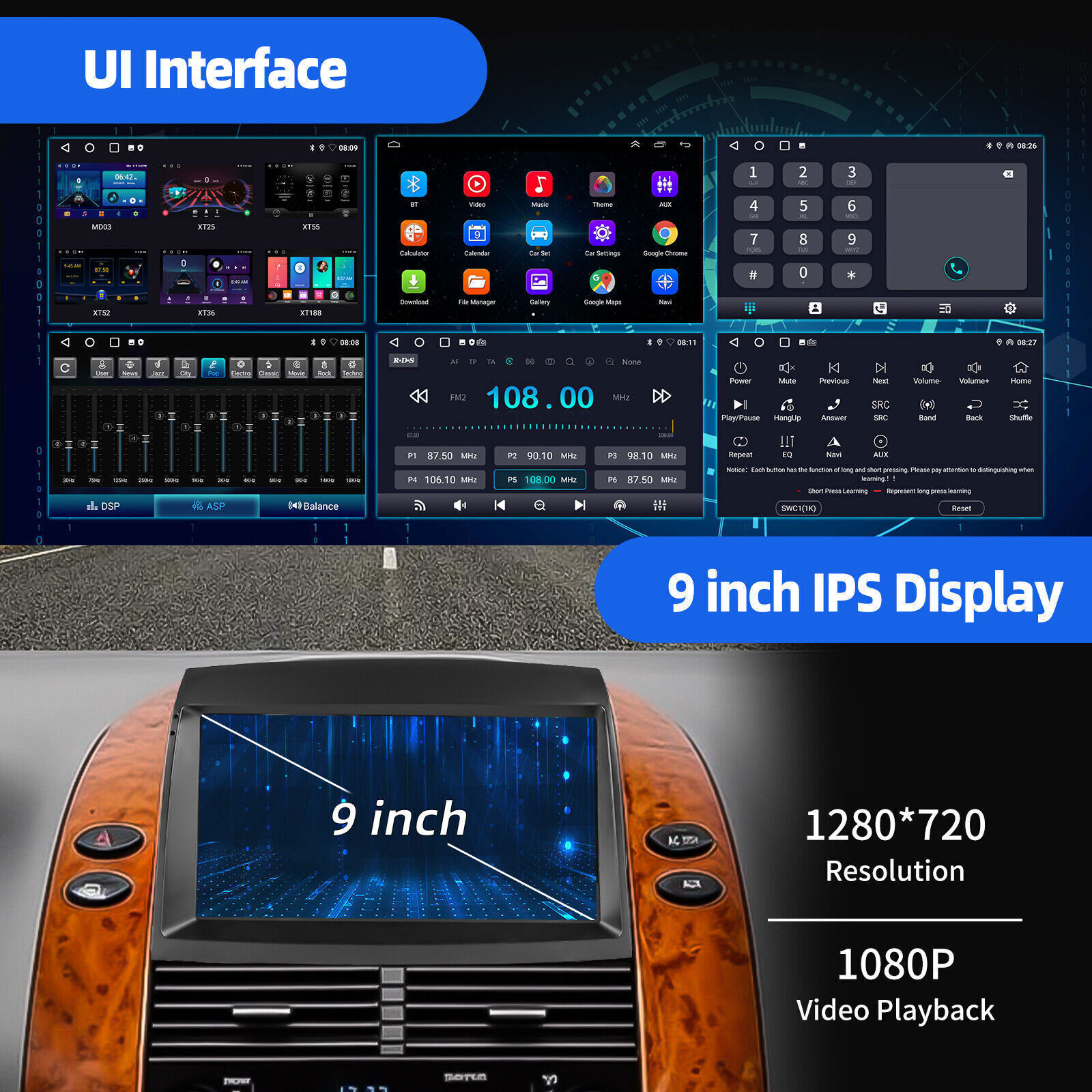 10.1” For Toyota Sienna 2004-2010 Android15 CarPlay Car Radio Stereo GPS 4+64GB