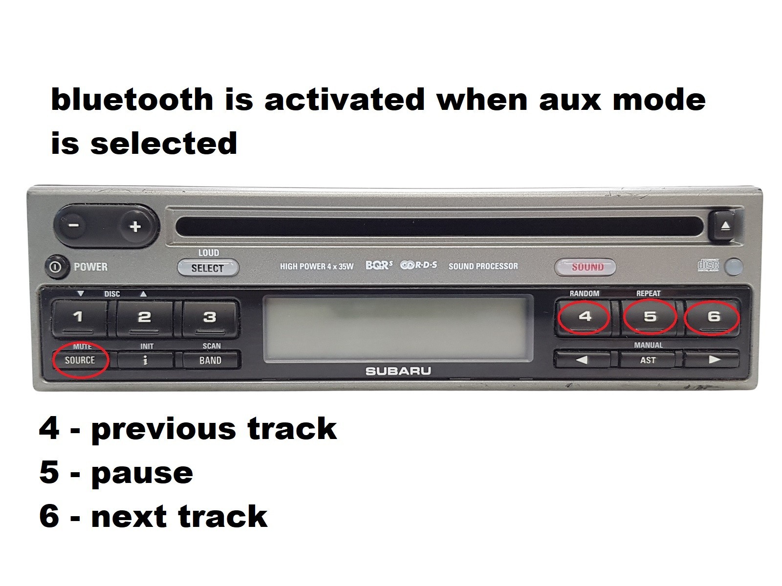 Subaru Impreza Legacy Forester VDO DC643/92F CD Car Stereo Radio with Bluetooth