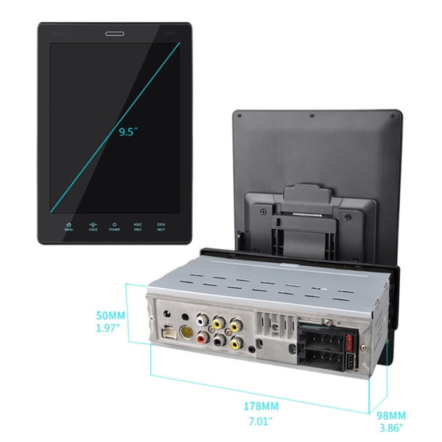 9.5 Inch IPS Screen Car Media Player with Bluetooth Music Player Voice Control