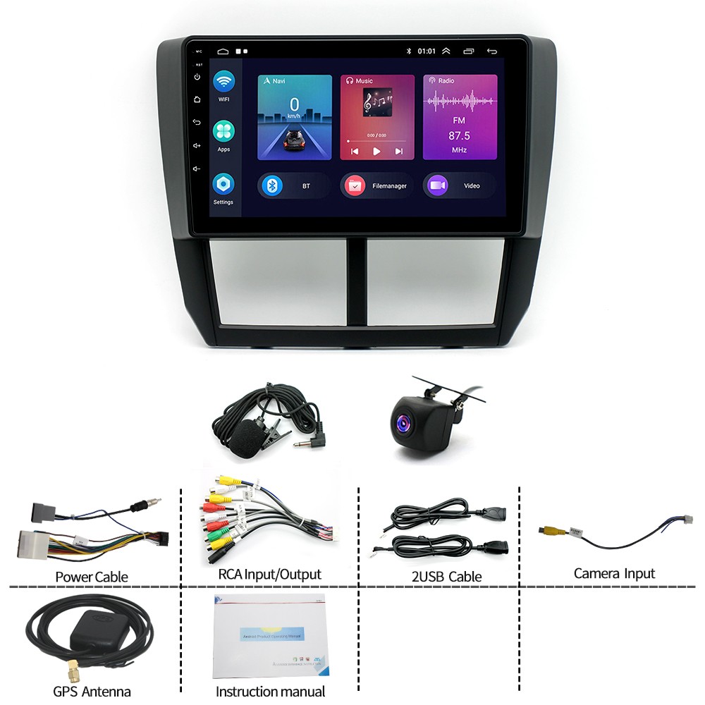 For Subaru Forester Impreza 2007-2013 Car Stereo Radio 2+64GB Wireless CarPlay