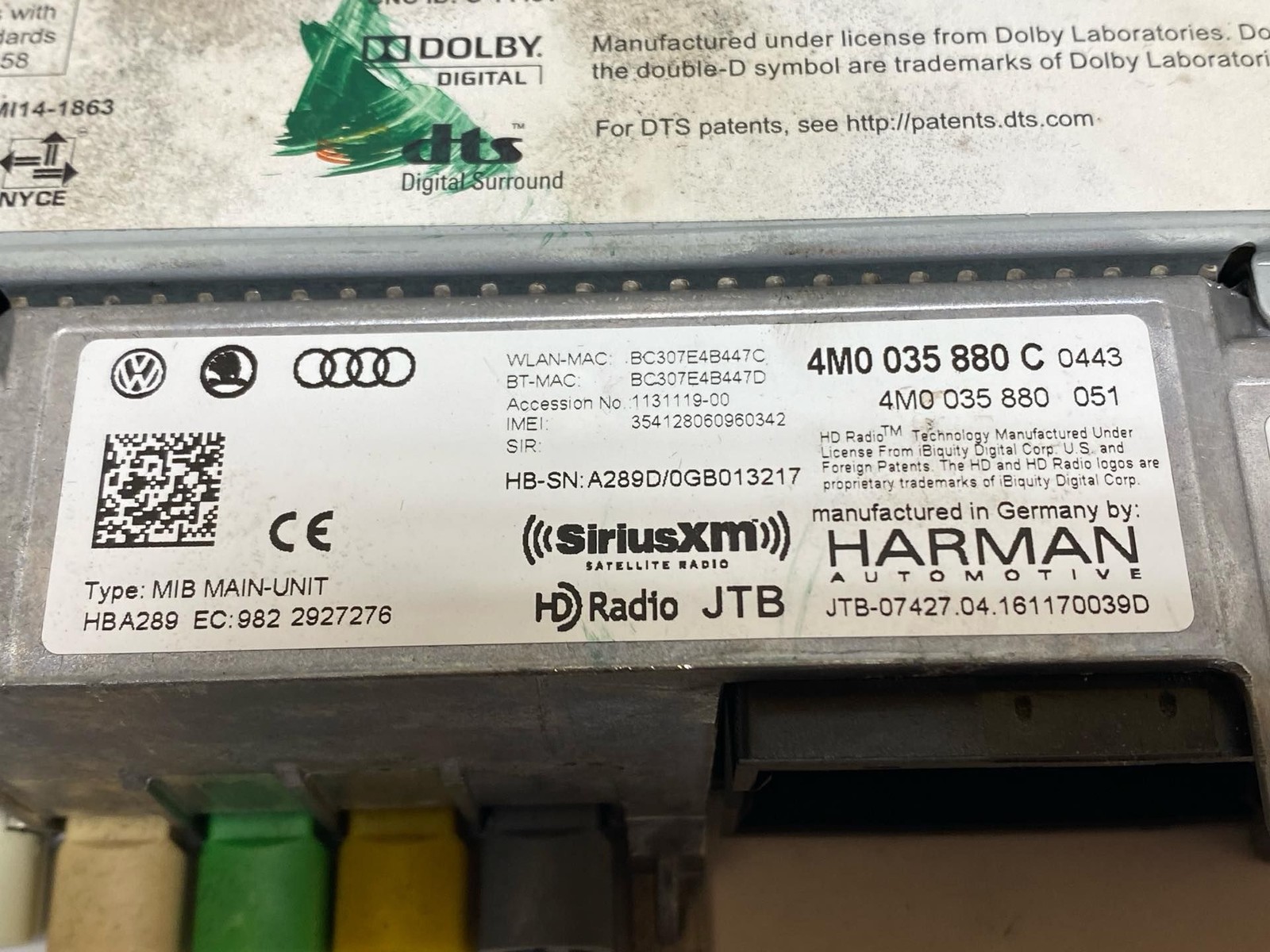 2017 2018 2019 Audi Q7 OEM Multimedia Radio CD Player Receiver 4M0035880C (TL)