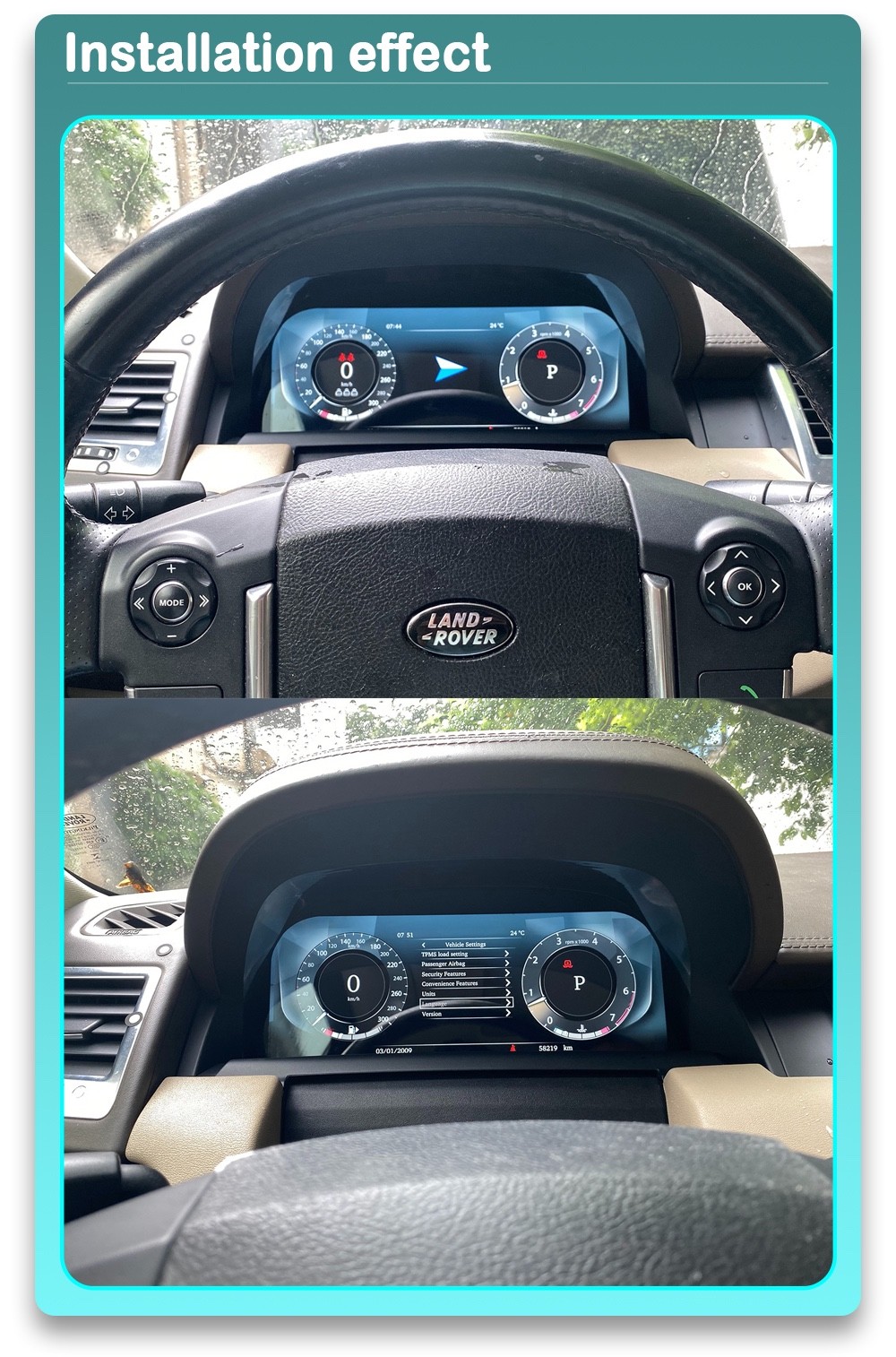 RANGE ROVER SPORT 2005-13 L320 12.3″ DIGITAL COCKPIT SPEEDOMETER CARPLAY YB3006