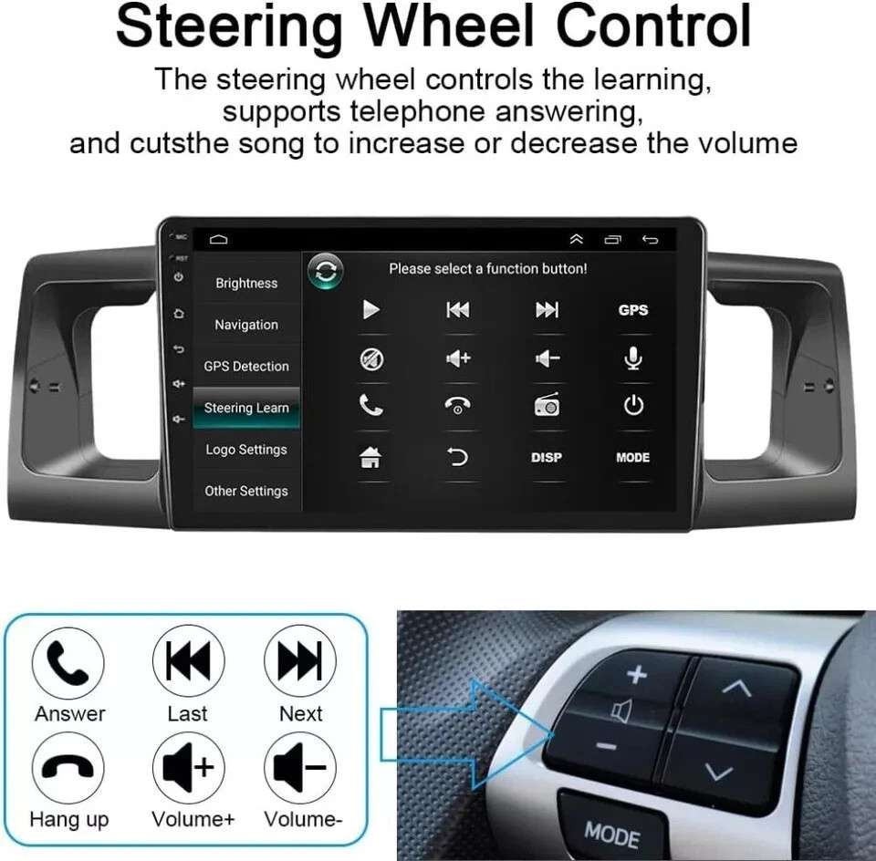 9” Android 15 Car Stereo Radio GPS Navi 4+64G WIFI For Toyota Corolla 2003-2008