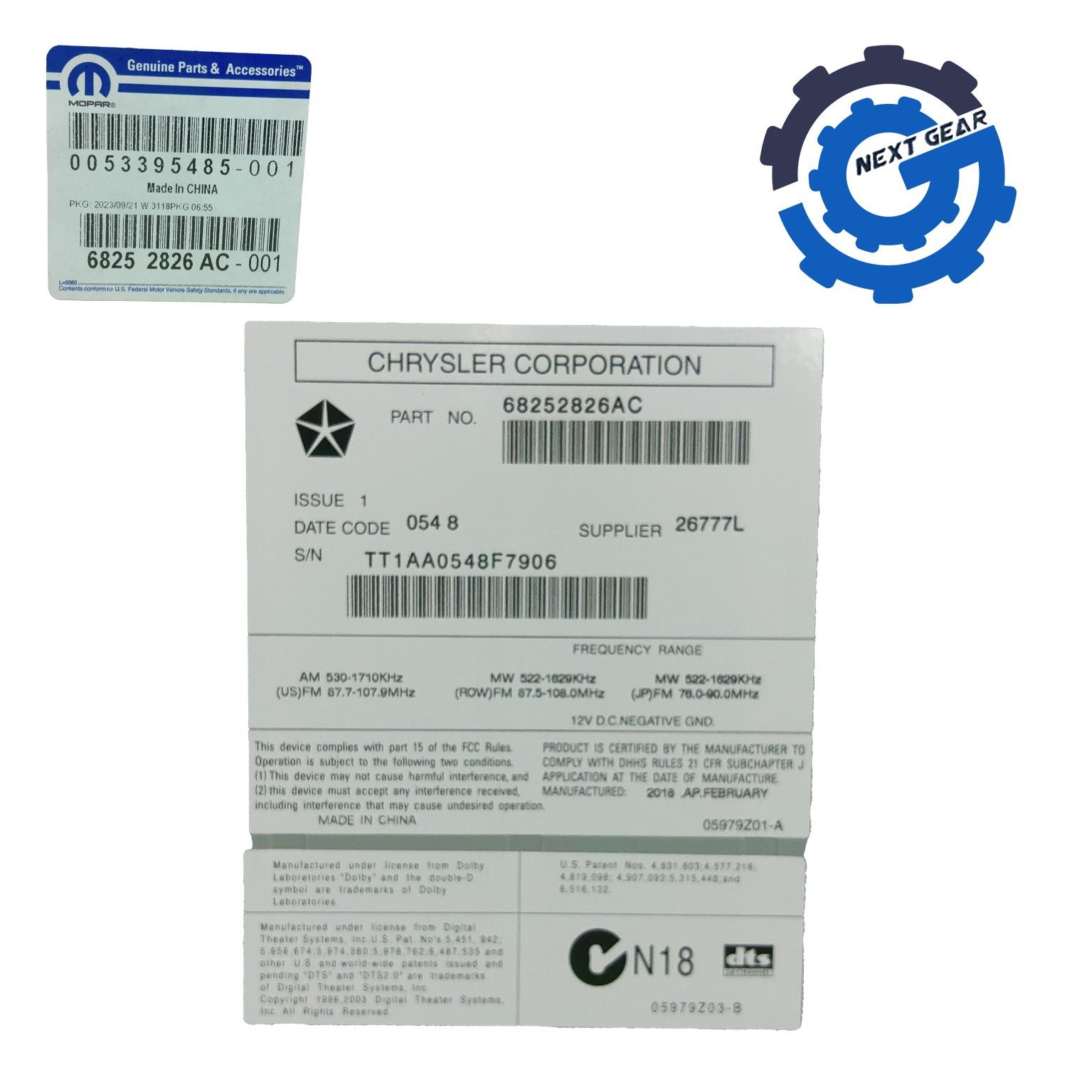 New OEM Mopar Radio 6 DVD Changer for 2007-2018 Jeep Dodge Vehicles 68252826AC