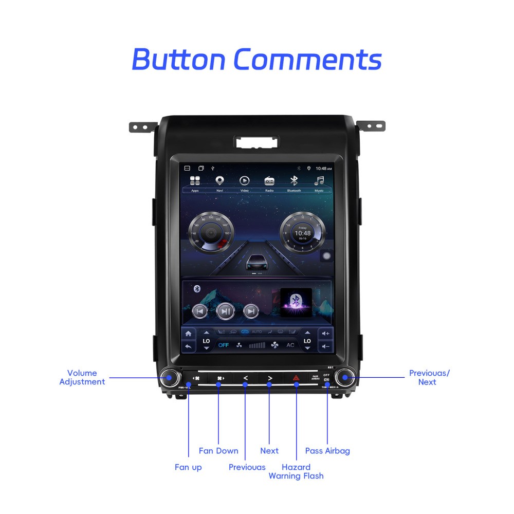 For Ford F150 2013 2014 12.1″ Android 13 Apple CarPlay Radio Stereo GPS 6+128GB