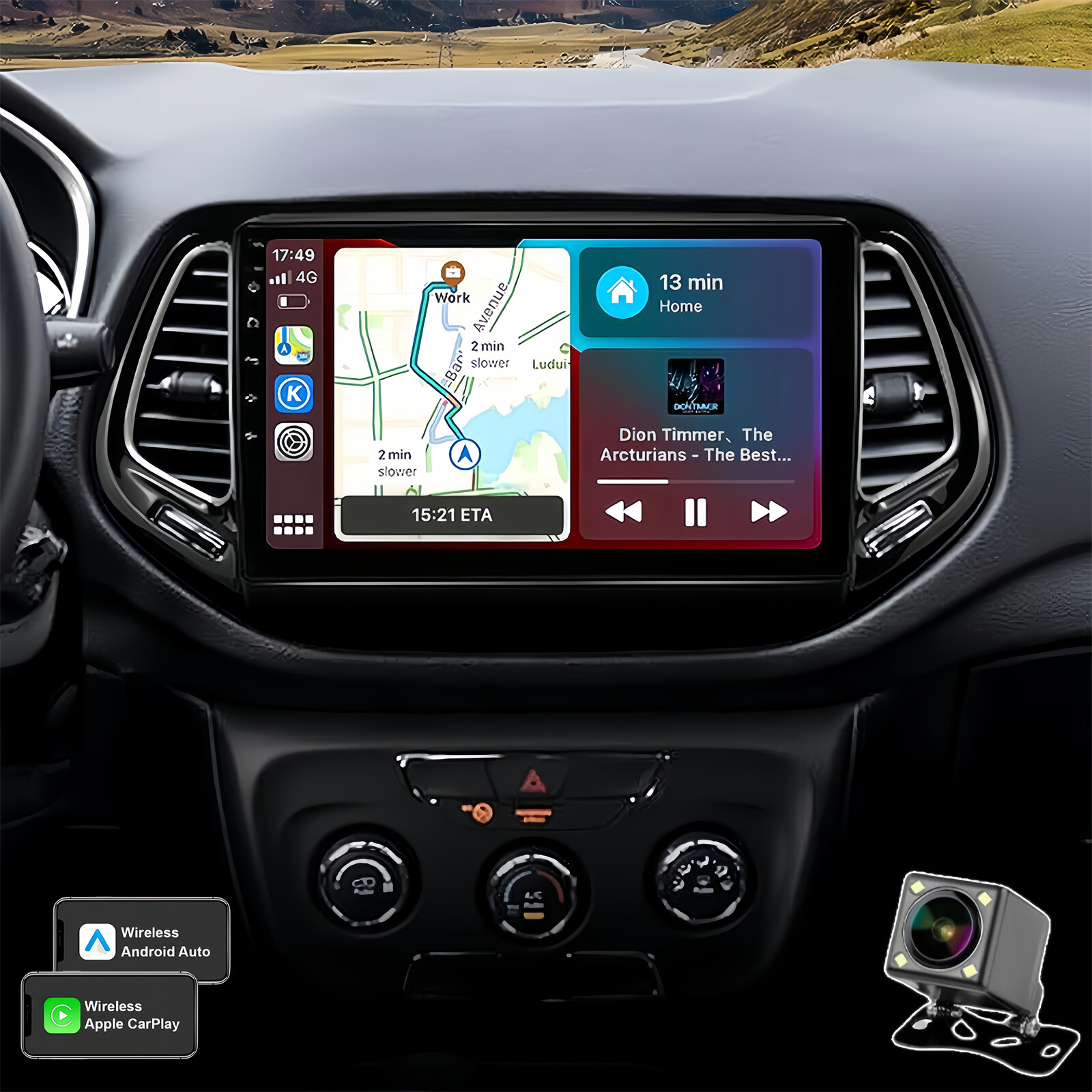 10″ For Jeep Compass 2017-2019 Android 15 Car Stereo Radio CarPlay GPS Navi 32G