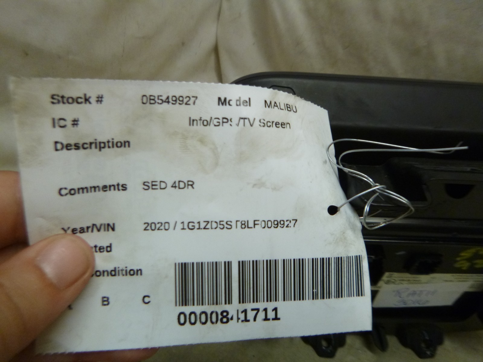 19 20 21 22 23 Chevrolet Malibu Radio Display Screen 84567687 RAT11
