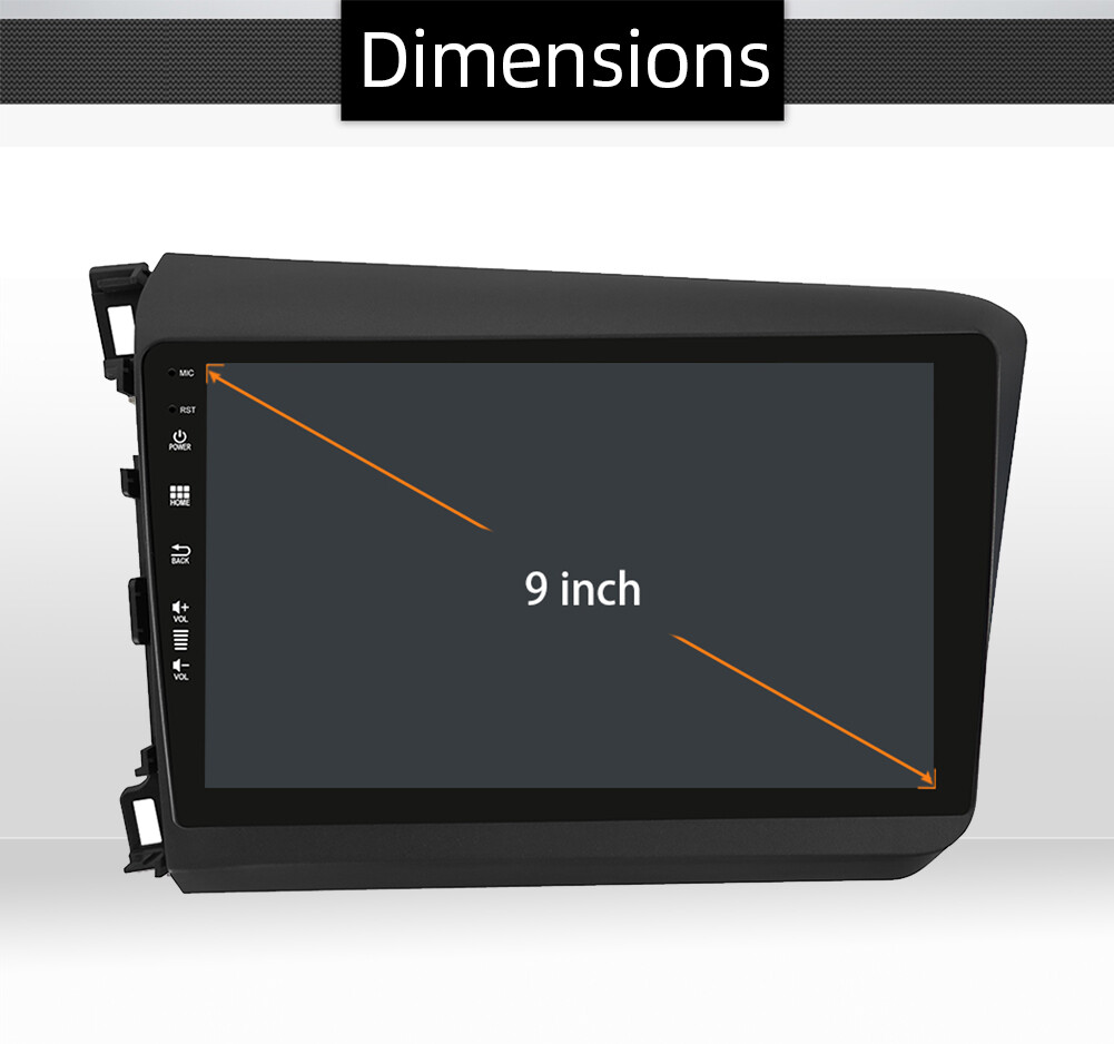 For 2012-2015 Honda Civic Android 14 Car Stereo Radio Apple Carplay GPS 8G+256GB