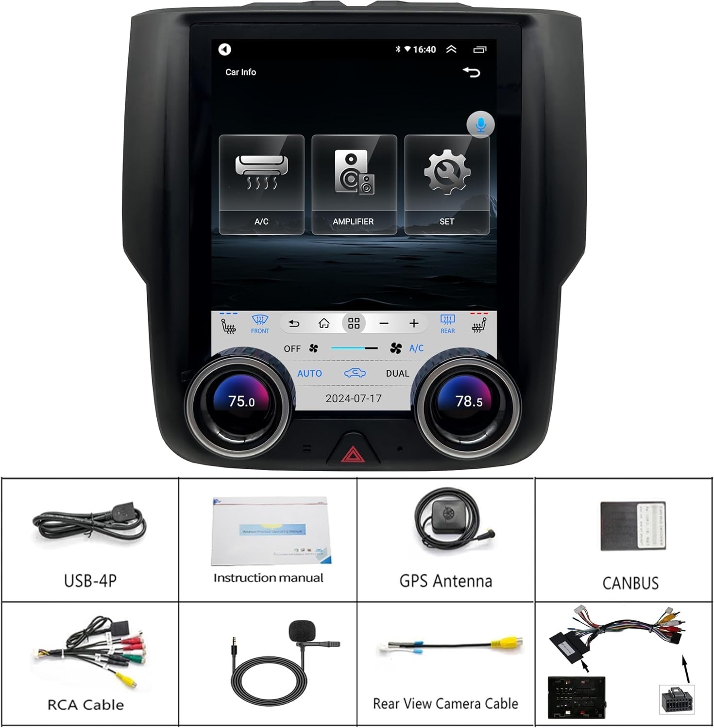 For Dodge Ram Truck 9.7″ Android Radio Stereo Wireless Carplay AHD GPS Display