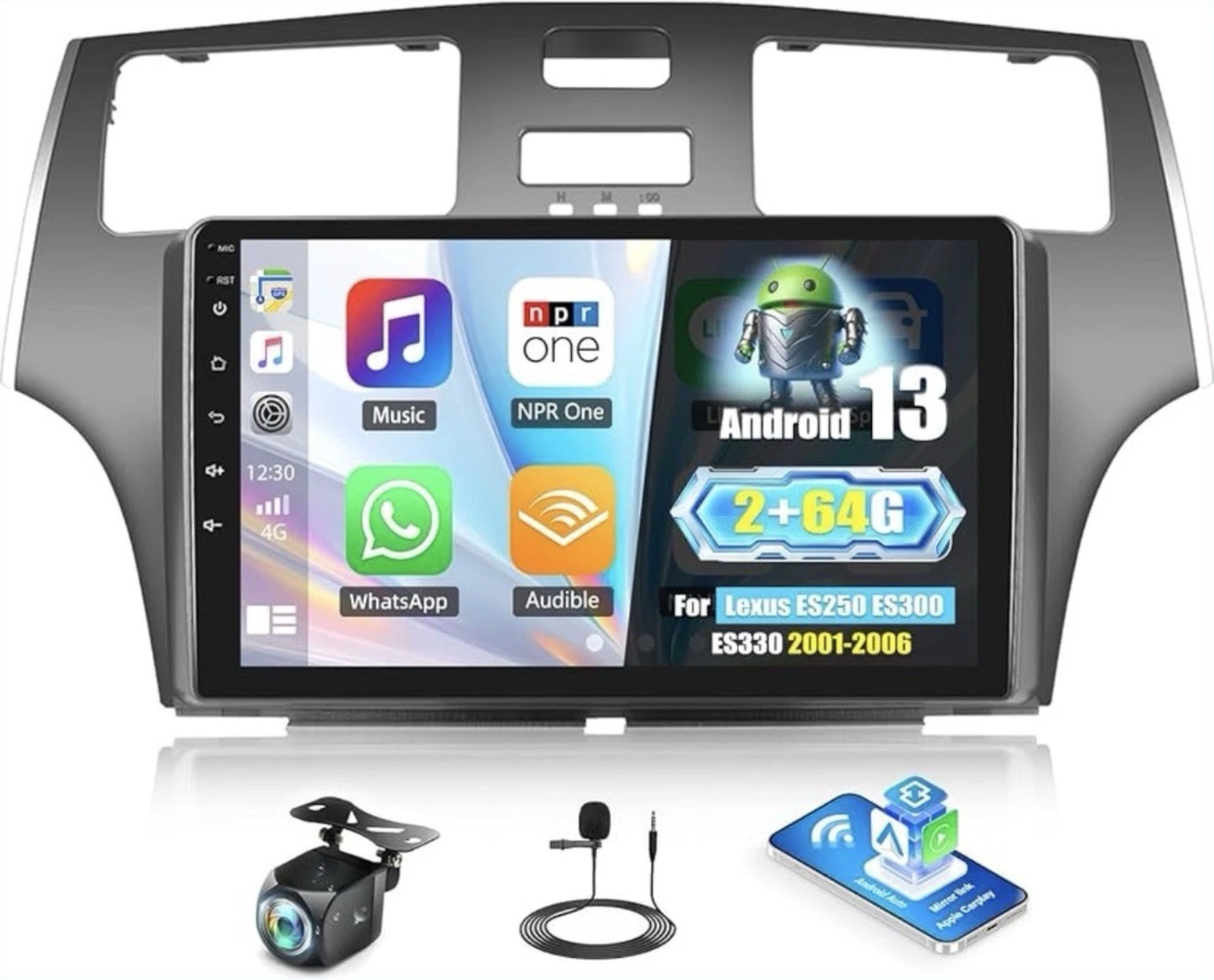 Android Car Stereo For Lexus ES 250 300 350 2001-2006 Carplay Radio 64G BT GPS