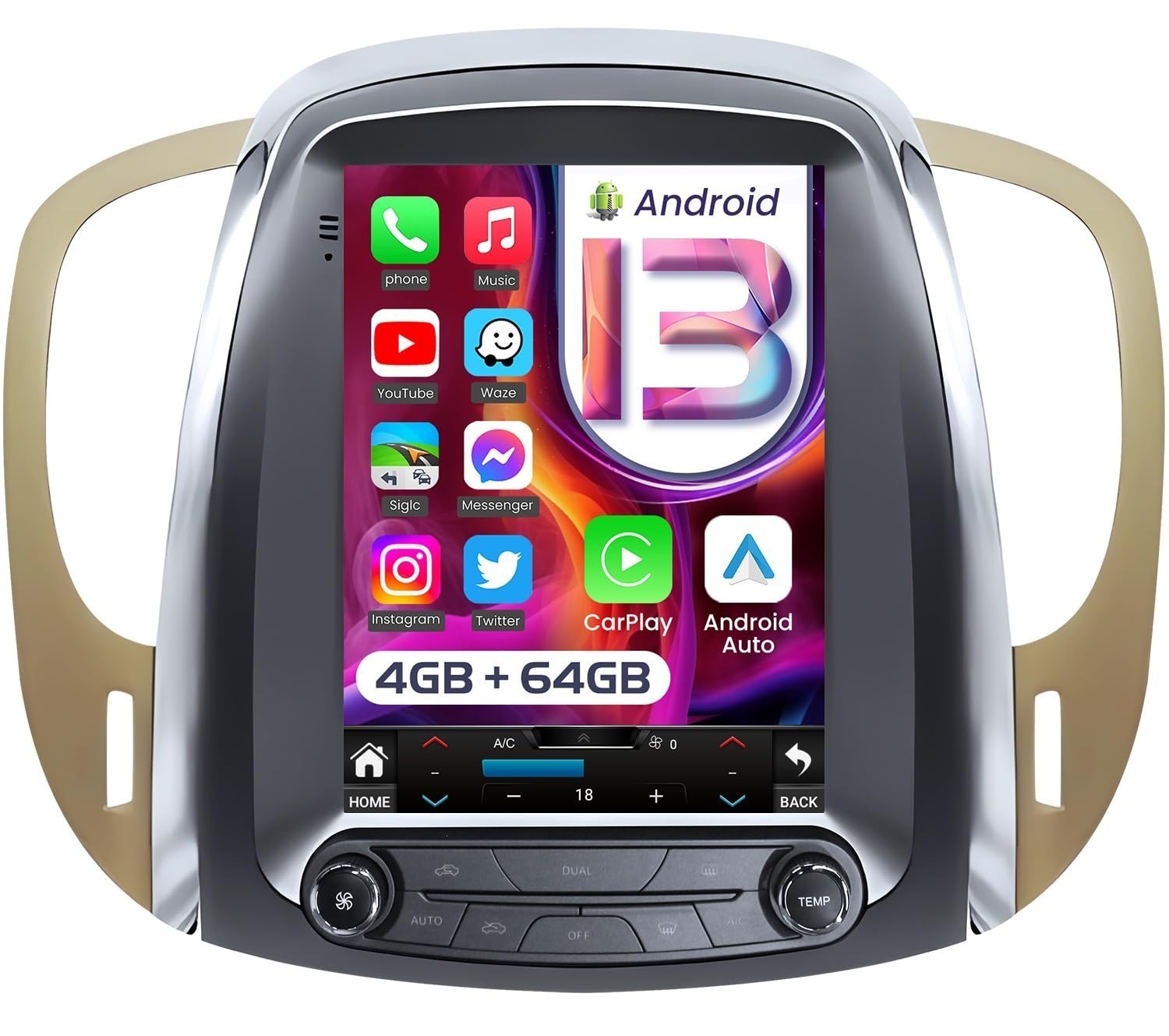 Car Radio Stereo Carplay For 2010-2013 Buick LaCrosse 4+64G 9.7in BT RDS
