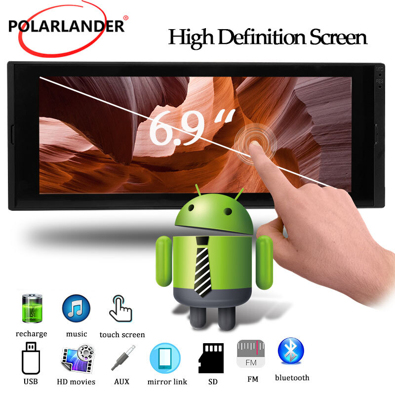6.9 inch Single 1Din Car Radio GPS WiFi Mirror Link Bluetooth 1+16G Touch Screen
