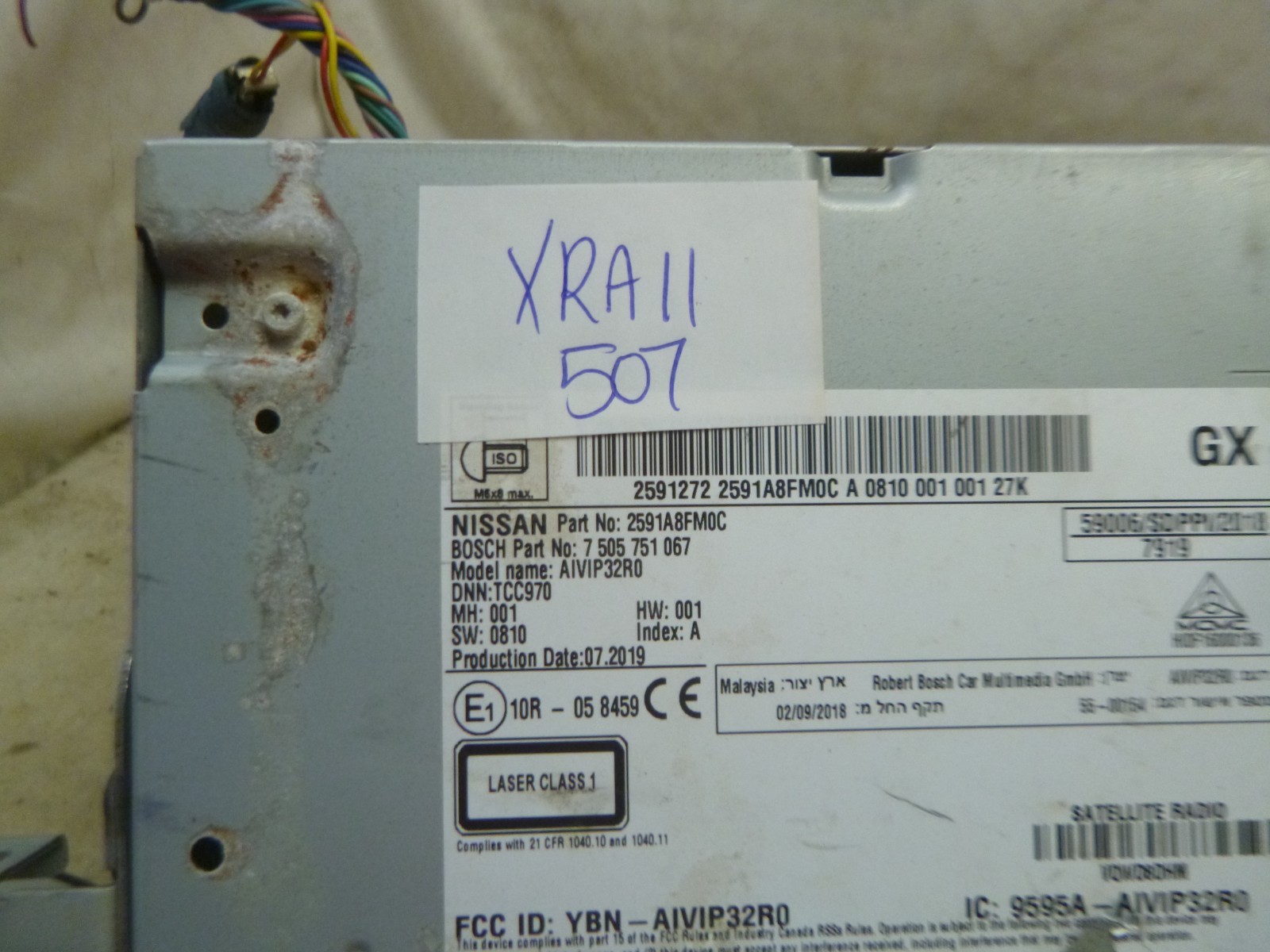 18 19 20 Nissan Rogue Radio Cd Player 2591A8FM0C XRA11