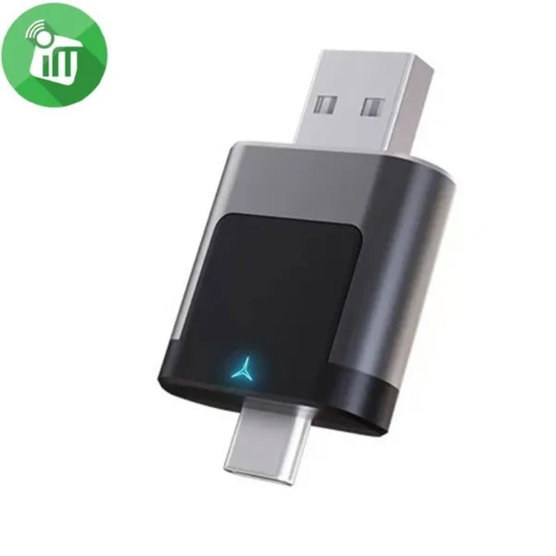 Upgraded 2IN1 USB-A Type-C Wireless Smart CarPlay Adapter for iOS Android Auto