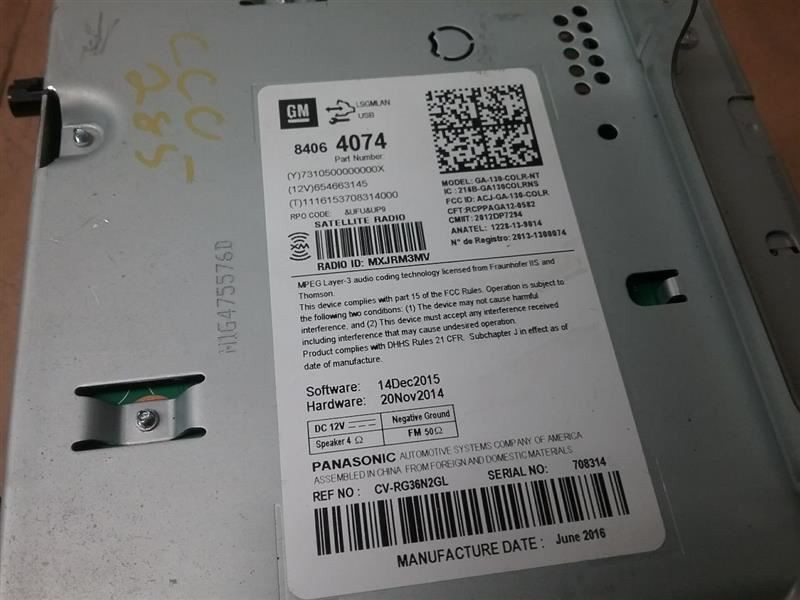 Audio Equipment Radio Receiver AM-FM-MP3-USB Opt Ufu Fits 16-17 EQUINOX 327263