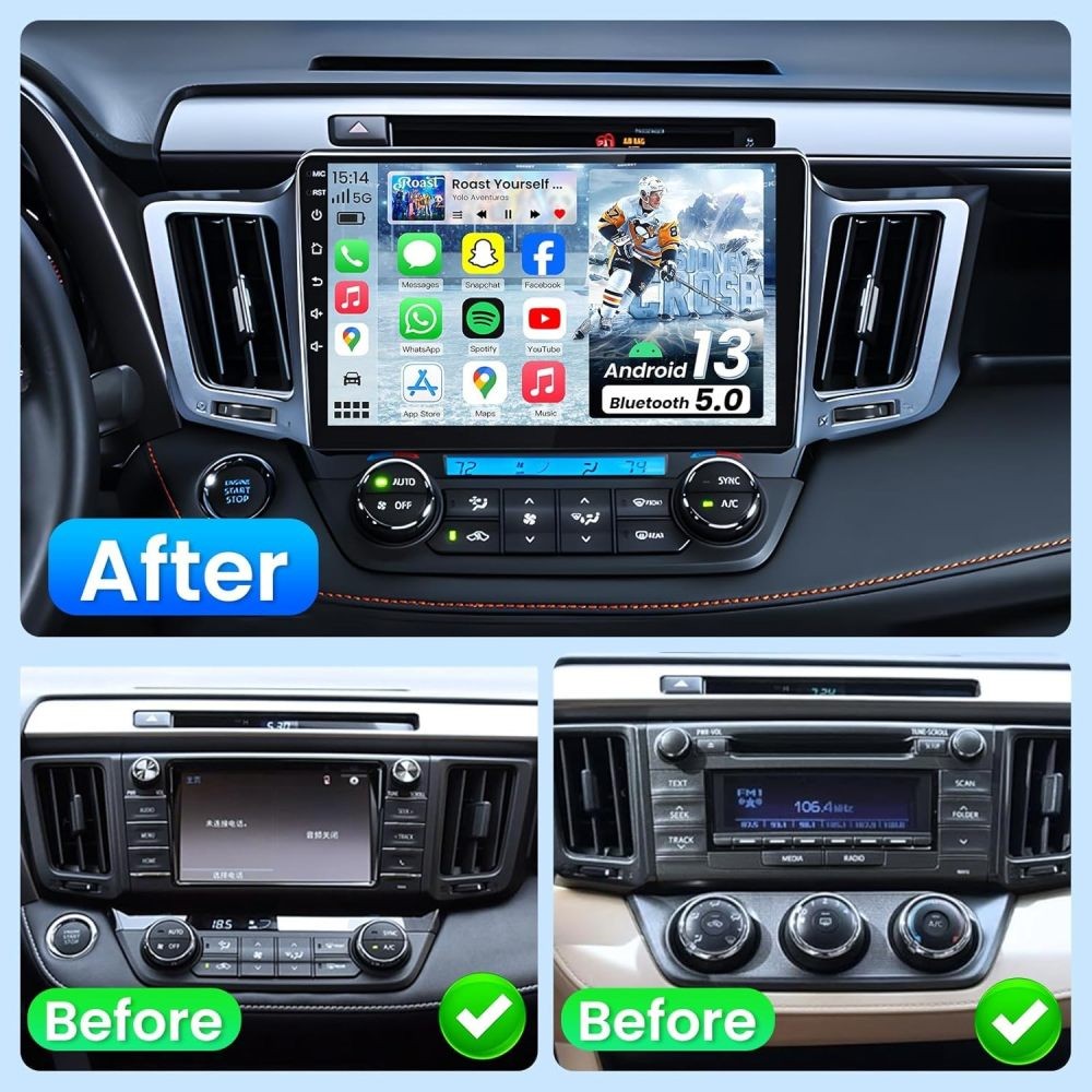 For Toyota RAV4 2013-2018 Android 15 Car GPS Radio Stereo Carplay Navi SWC 4+64G