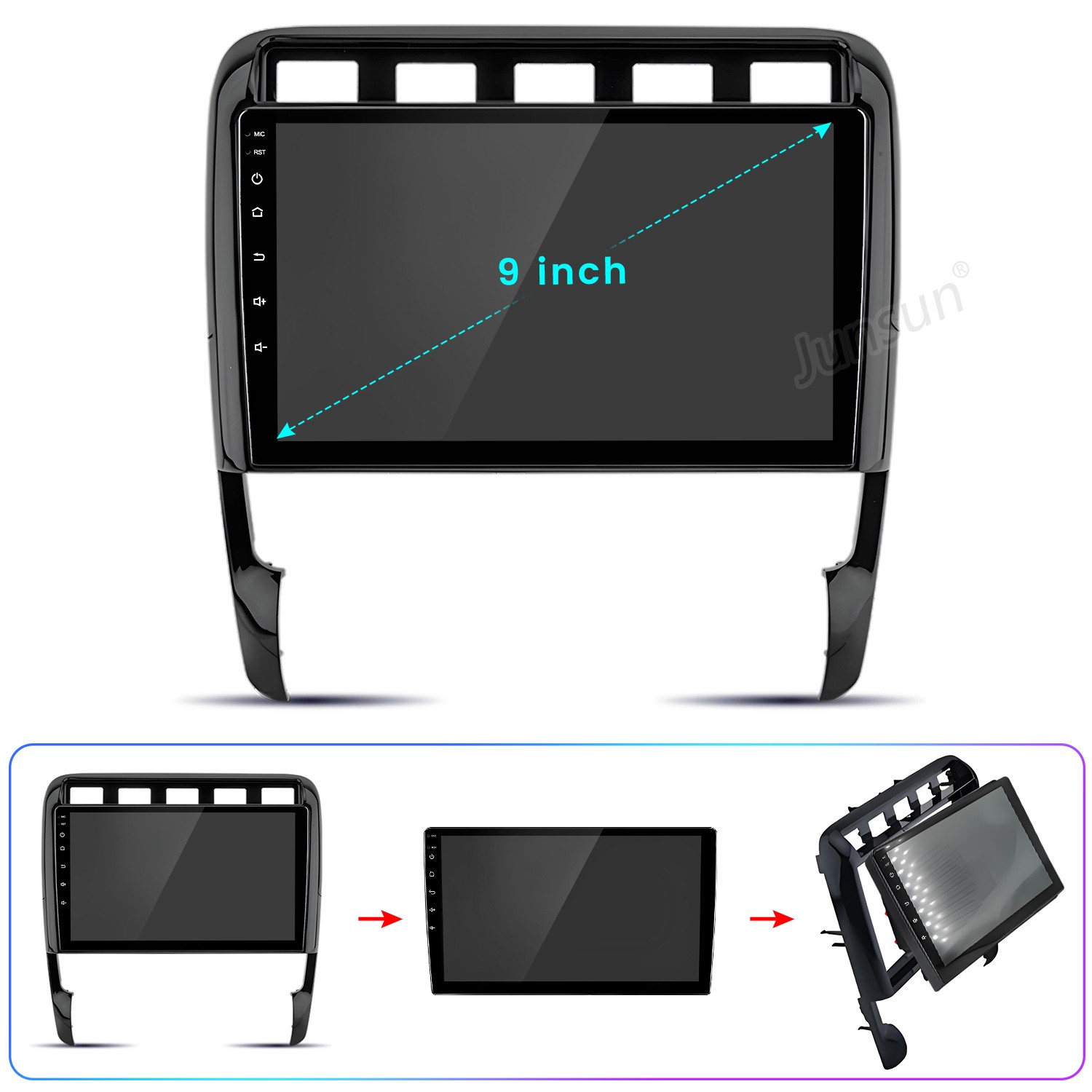6+128G Carplay Android14 For Porsche Cayenne 2002-2010 Car Stereo Radio GPS Navi