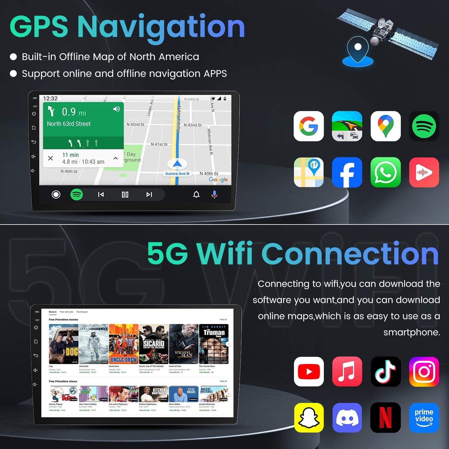 For 2007-2012 Nissan Teana CarPlay Android 13 Car Radio Stereo Navi Cam