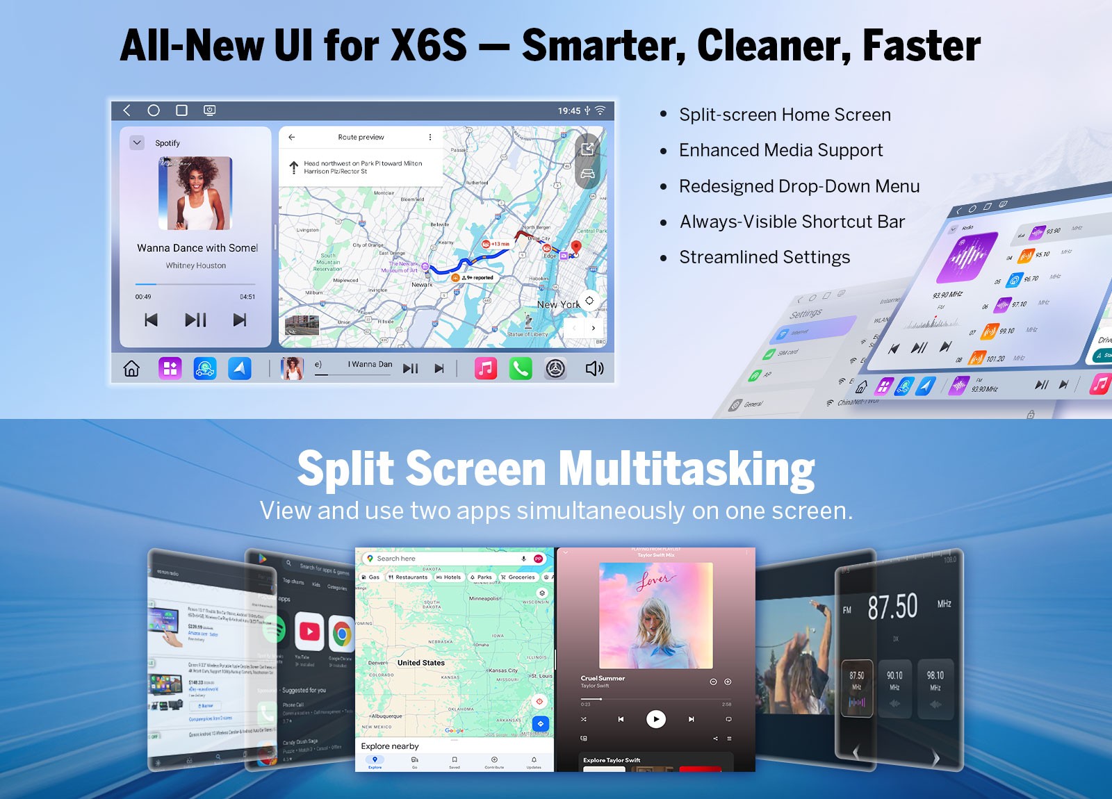 Android Auto 13 8+128GB 10.1″ Car Radio Stereo GPS CarPlay WiFi 4G LTE DSP 2 DIN