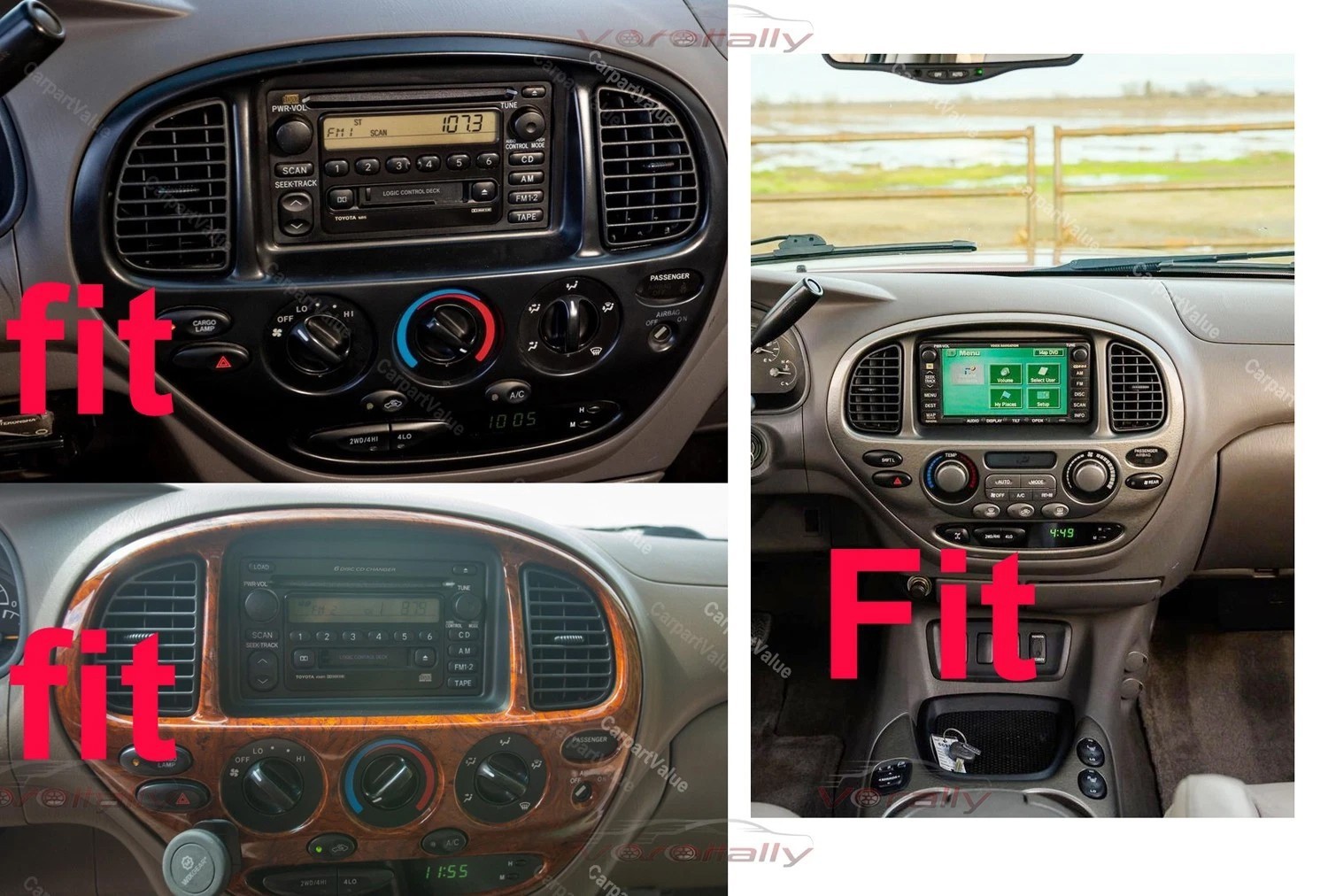 4+64G For Toyota Sequoia 2001-2007 CarPlay Car Radio Stereo Android 14 GPS Navi
