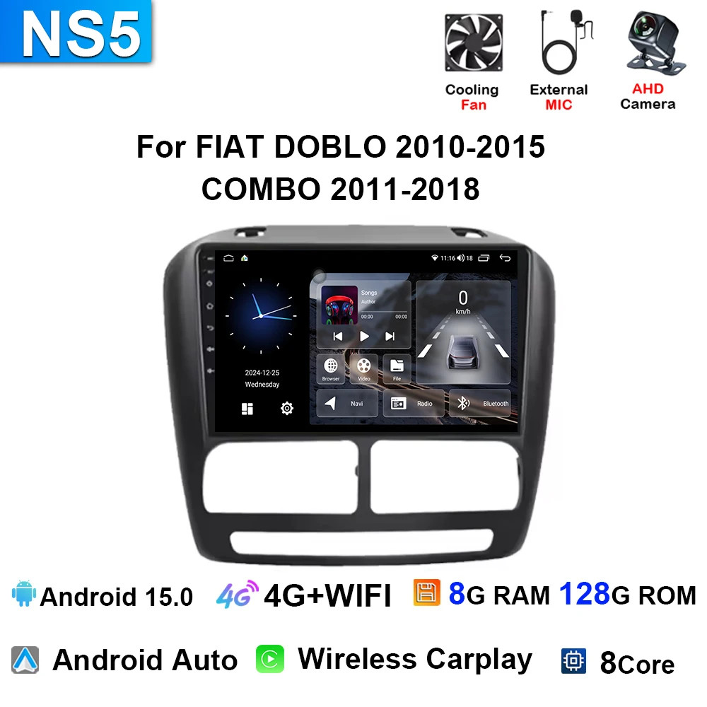 For Fiat DOBLO 2010-2015 COMBO 2011-2018 Carplay Car Radio GPS Multimedia Screen