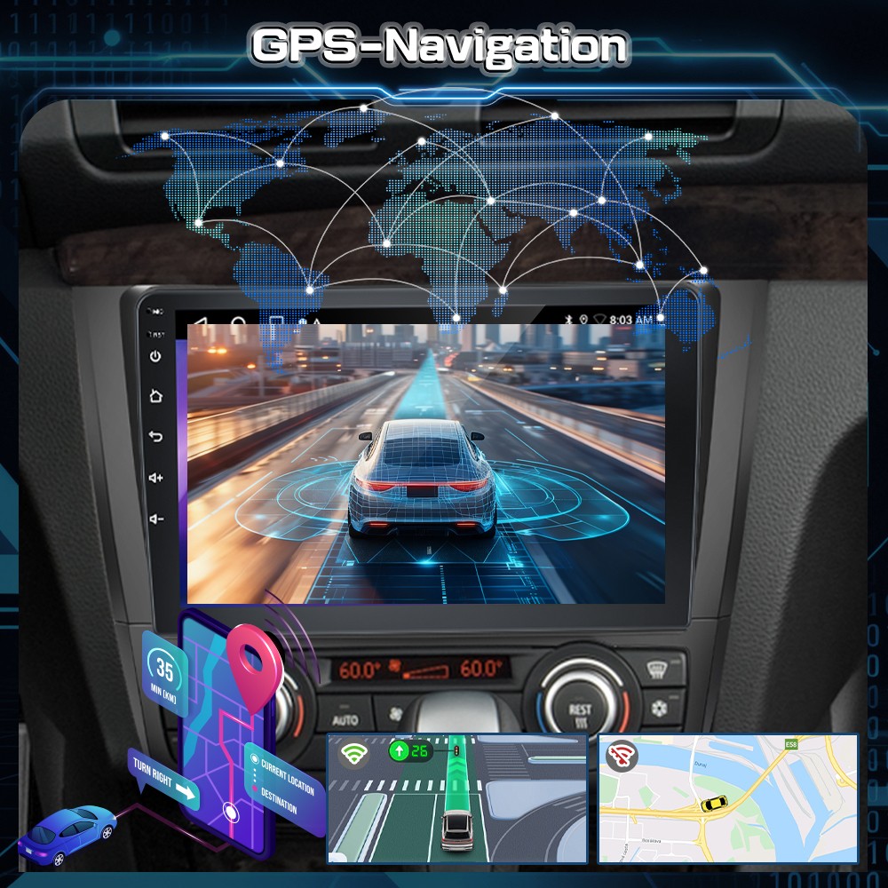 2+64GB For BMW 1 Series 128 i 135 i 9″ Android 15.0 Car Stereo Carplay GPS Radio