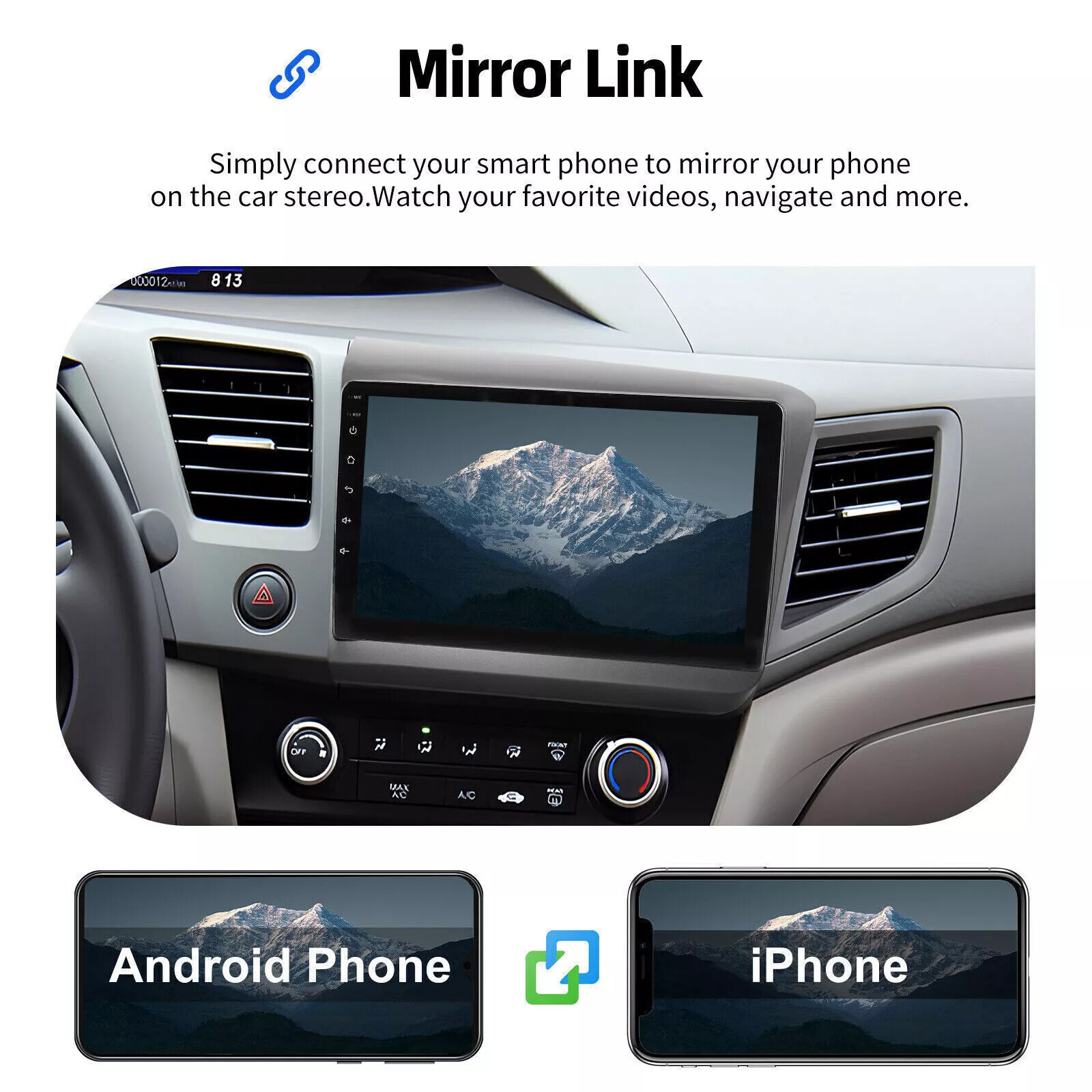For 2012-2015 Honda Civic Apple Carplay Car Stereo Radio Android 15.0 GPS 4+64GB