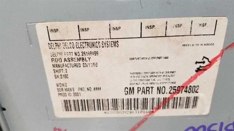 09 GMC SIERRA 1500 RADIO AUDIO RECEIVER HEAD UNIT 25974802