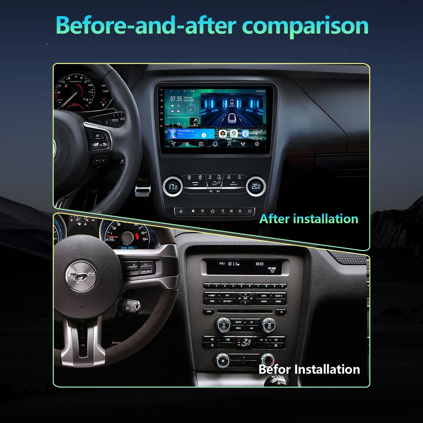 10.1″ For Ford Mustang 2010-2014 Android 13 Car Radio Stereo Carplay GPS Navi BT